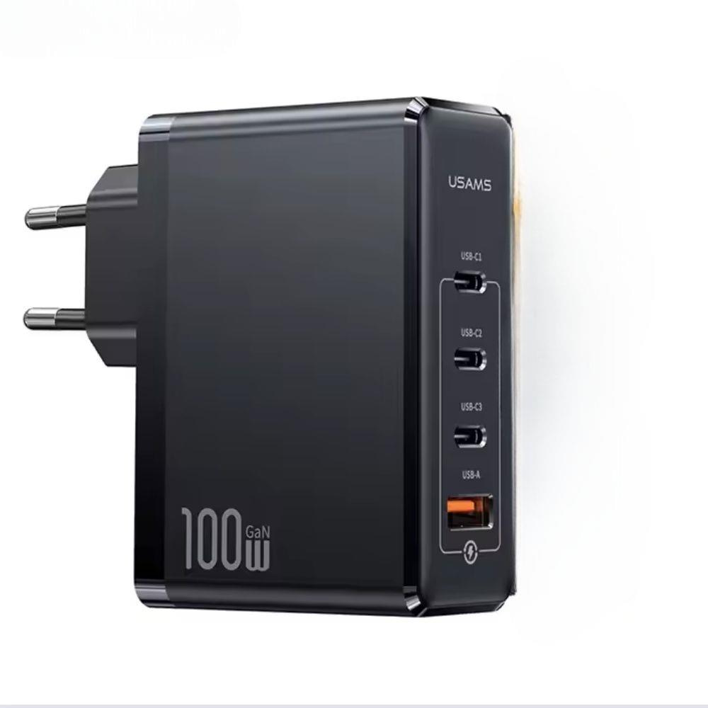 FC24 100W GaN Hızlı Şarj Adaptörü 3xUSB-C 1xUSB-A Girişli PD Destekli Çoklu Şarj Cihazı 