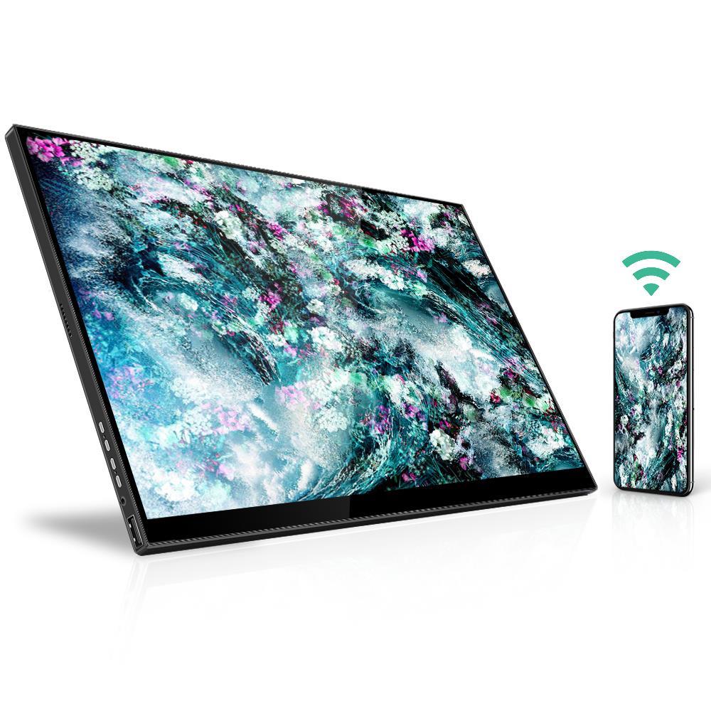 HZL 15.6 inch Bataryalı Portatif Taşınabilir Wireless Kablosuz Görüntü Aktarımlı 1080p Taşınabilir Monitör 