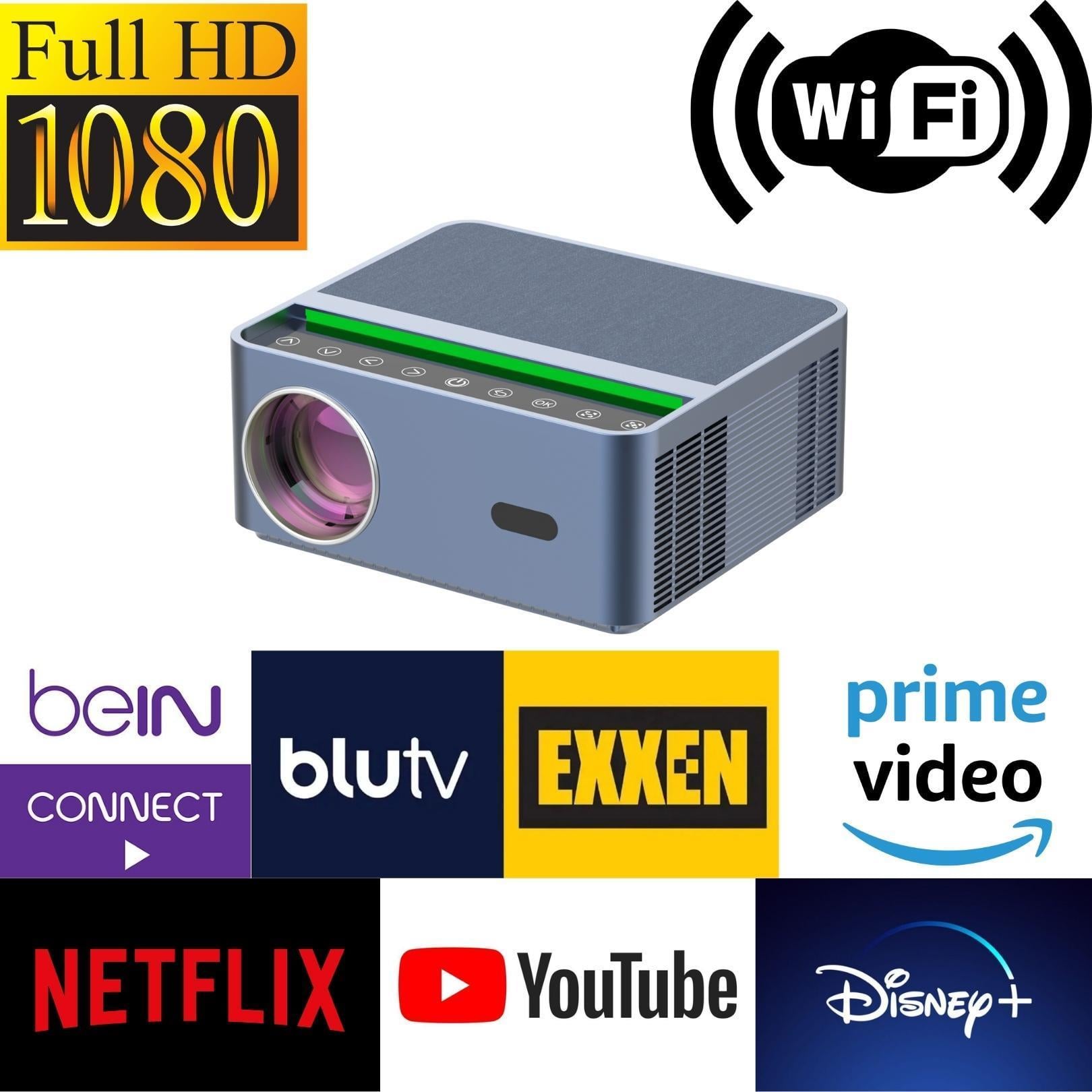 HZL Smart Akıllı Android Sistemli 1080p Projeksiyon (Netflix, Youtube, Disney vb.) 