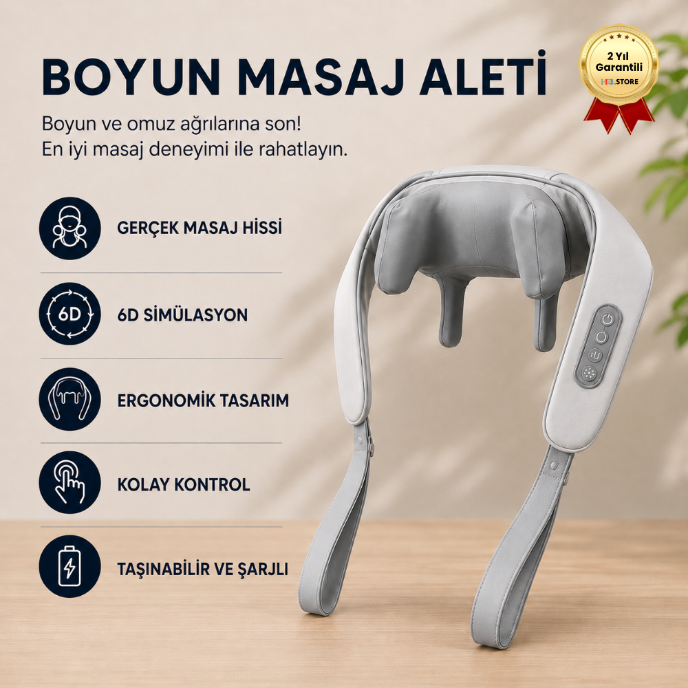 İnsan Eli Hissi Veren Şarjlı Masaj Aleti – Ovmalı, Boyun, Sırt Ve Bacak Masaj Cihazı 
