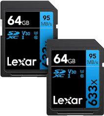 Lexar 64 Gb 633x U3 V30 4k Uhd Sd Hafıza Kartı Blue Series (95mb/s) 