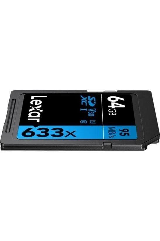 Lexar 64 Gb 633x U3 V30 4k Uhd Sd Hafıza Kartı Blue Series (95mb/s) 