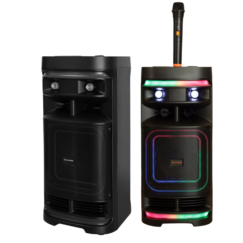 M839 Işıklı Bluetooth Karaoke, Kablosuz Mikrofonlu Taşınabilir Parti Hoparlörü 