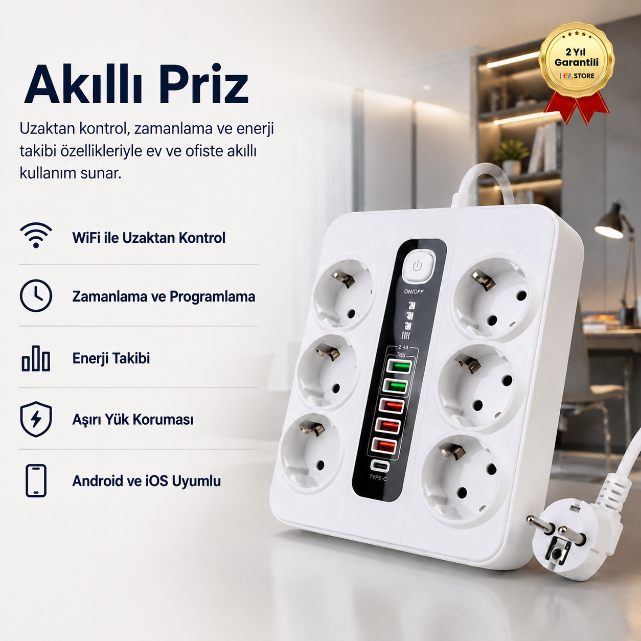 P11 Akıllı Priz Uzaktan Kontrol, Zamanlama, Enerji Takibi ile Akıllı Ev Çözümü 