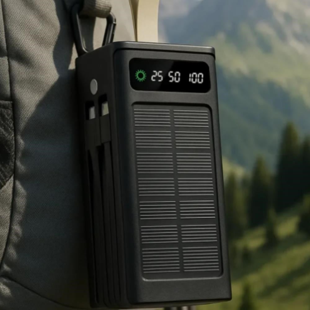 P37 30000 mAh Güneş Enerjili Powerbank, Hızlı Şarj, Çift USB Çıkışlı, Suya ve Darbelere Dayanıklı Taşınabilir Şarj Cihazı 