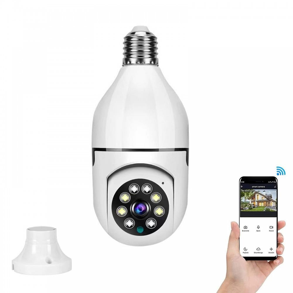 Panoramik LED Ampul Kamera Çift Wifi 360 Derece Panoramik Görüntüleme Kablosuz Ev Gözetleme Kamerası 