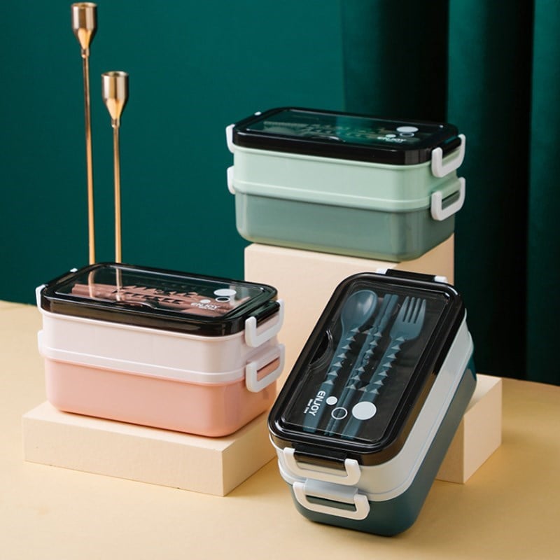 Paslanmaz Çelik 3 Katlı Yemek Taşıma Kabı Isı Yalıtımlı Lunch Box 