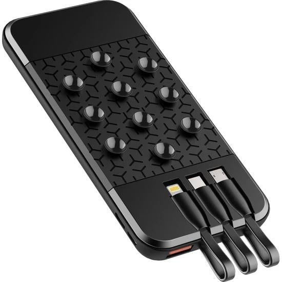 Power Manyetik Kablosuz Type-C Apple ve Android Uyumlu 10000MAH Powerbank Dörtlü Yapışkanlı Wireless 
