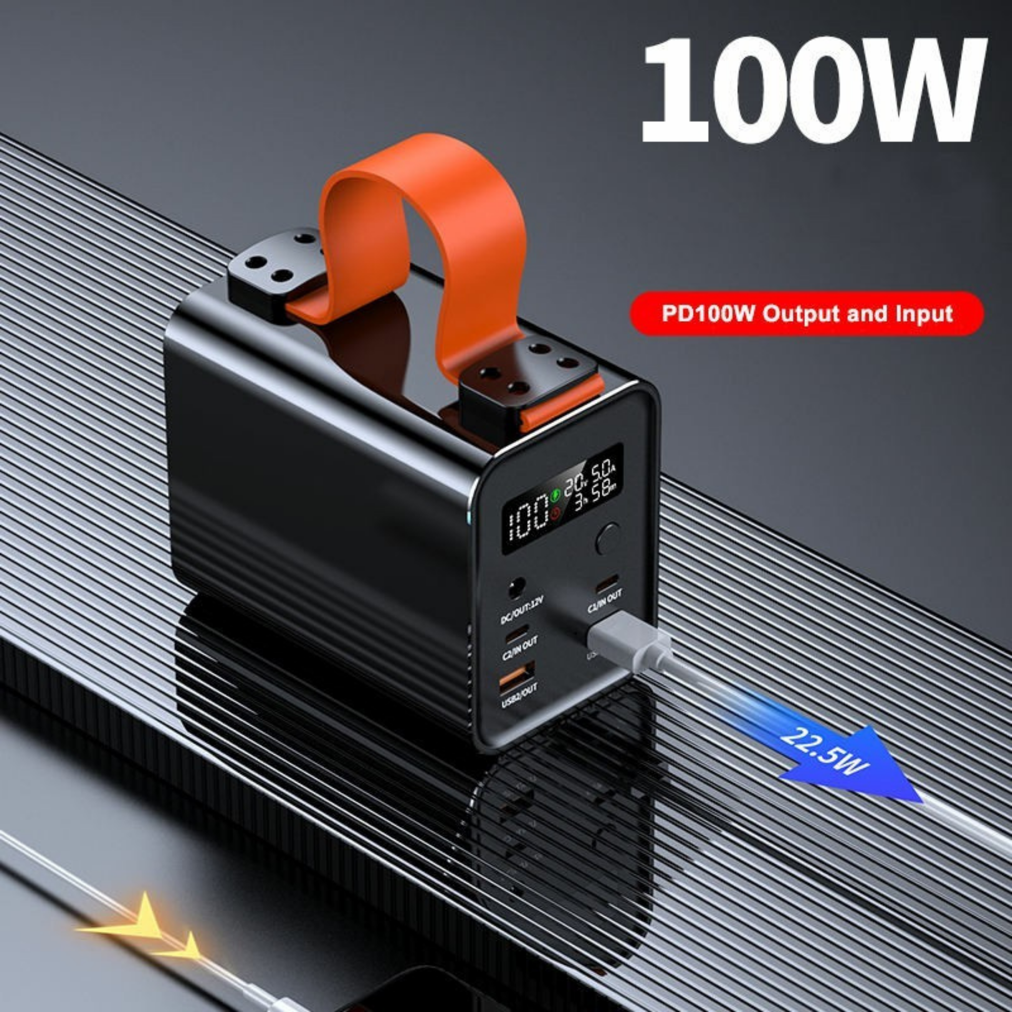 Powerbank 100W Hızlı Şarjlı 30.000 mAh Powerbank Çoklu Portlu Taşınabilir Şarj Cihazı 