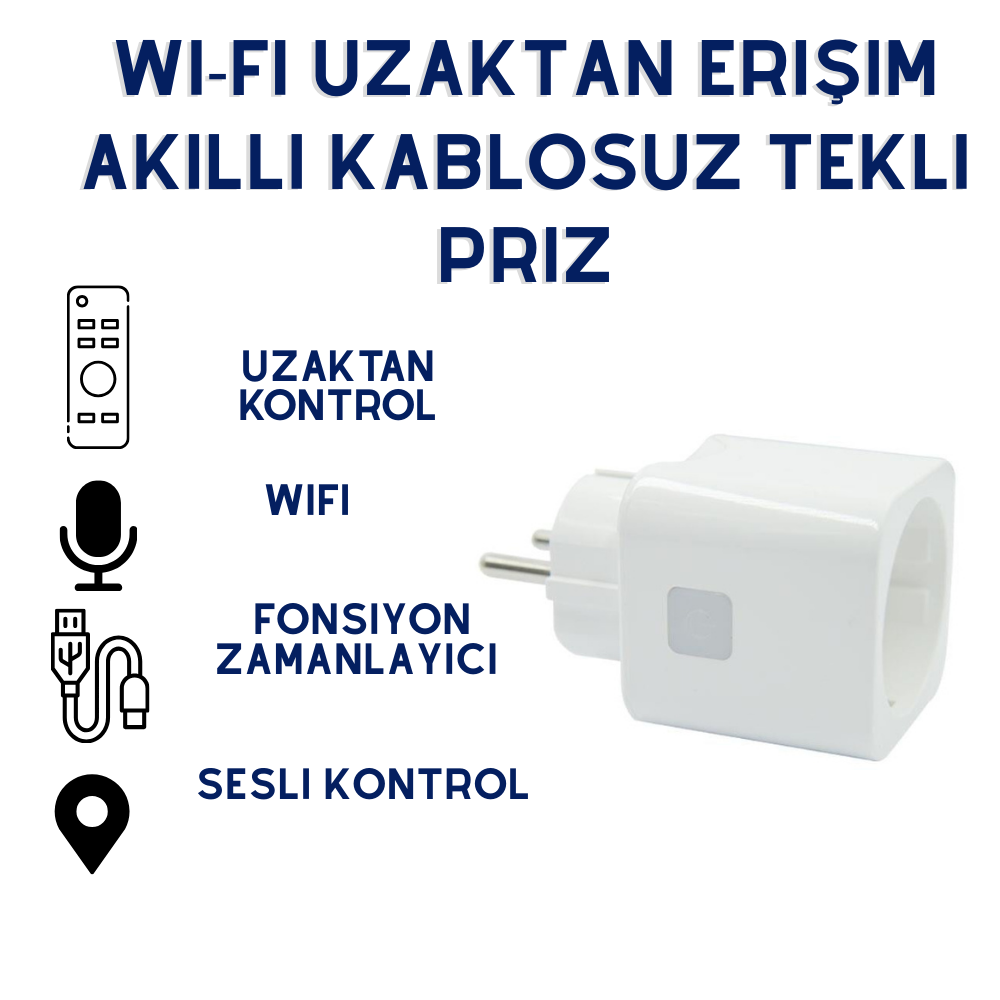 R-PW1 Wi-Fi Uzaktan Erişim Akıllı Kablosuz Tekli Priz 