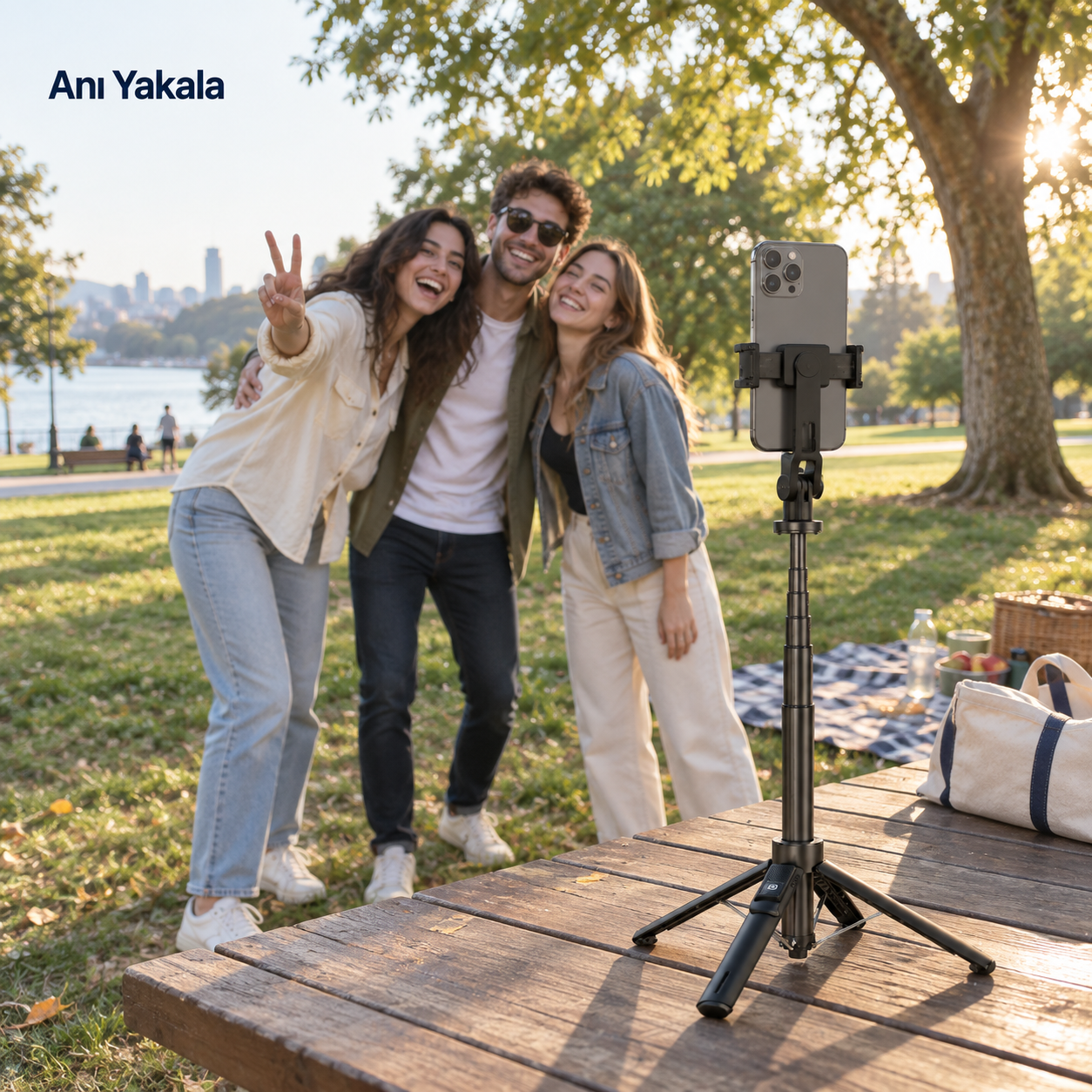 ripodlu Selfie Çubuğu Bluetooth Kumandalı Telefon Standı 