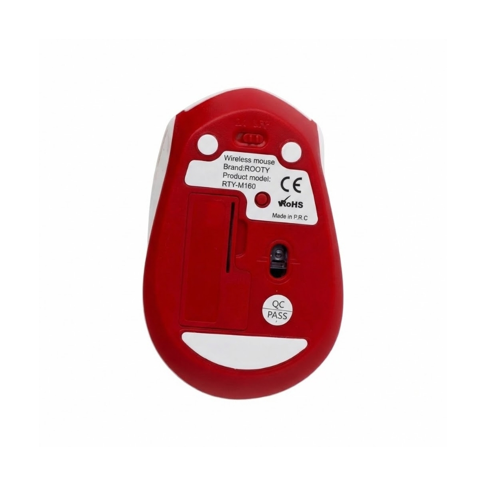 Rooty Sessiz Tıklamalı Kablosuz Mouse - Ergonomik Şık Tasarım, 1600 DPI Yüksek Hassasiyetli Optik Fare 