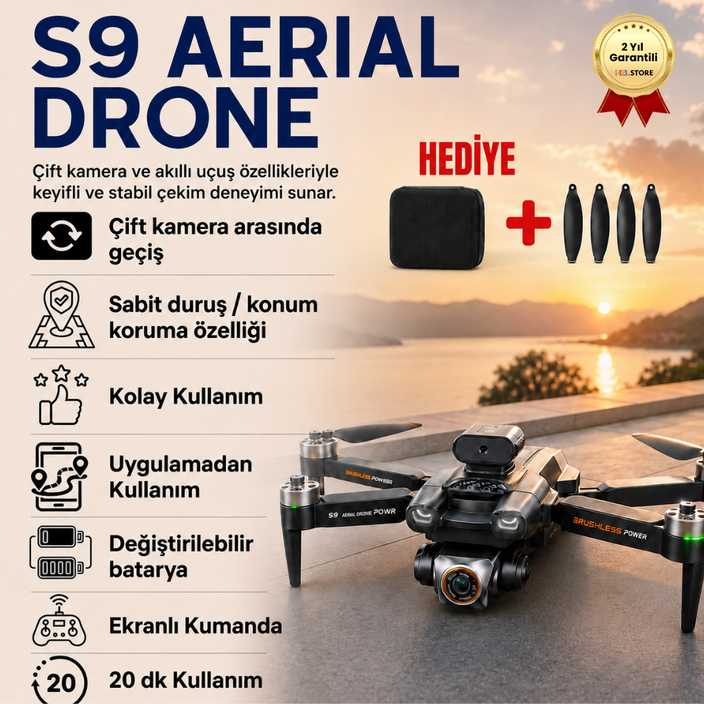 S9 4K Kamera Drone Uzaktan Kumandalı Mini Quadcopter Çocuklar İçin Uygun, Katlanabilir, RC Drone 