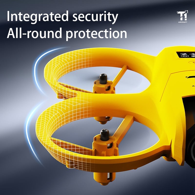Sarı T1 Mini Drone HD Kameralı  360° Dönüşlü taşınabilir Kompakt Drone 