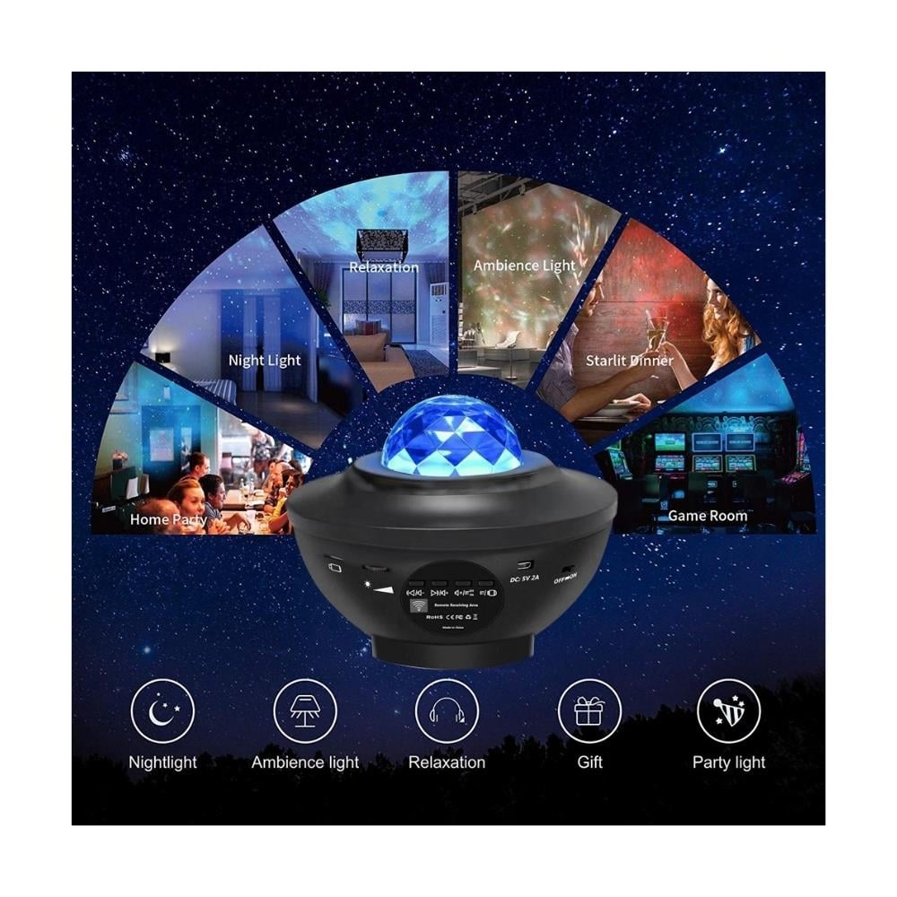 Starry Light Yıldızlı Atmosfer Işık Projektörü – Çok Renkli Gökyüzü Efekti, Ay ve Nebula Yansıtma, Uzaktan Kumandalı Ortam Gece Lambası 