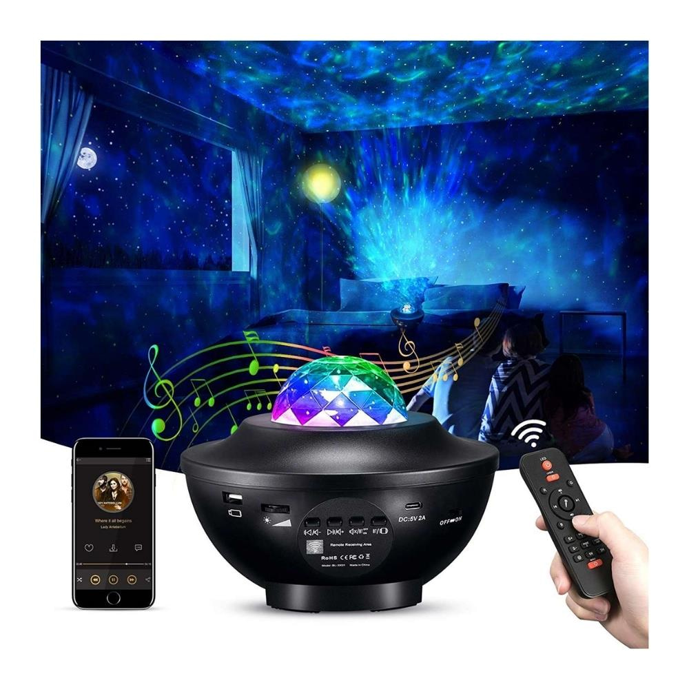Starry Light Yıldızlı Atmosfer Işık Projektörü – Çok Renkli Gökyüzü Efekti, Ay ve Nebula Yansıtma, Uzaktan Kumandalı Ortam Gece Lambası 