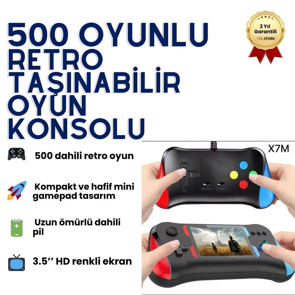 SUP X7M 500 Oyun Retro sup konsolu x7m 3,5 inç ekran video oyunları hd/av çıkışı taşınabilir mini gamepad 