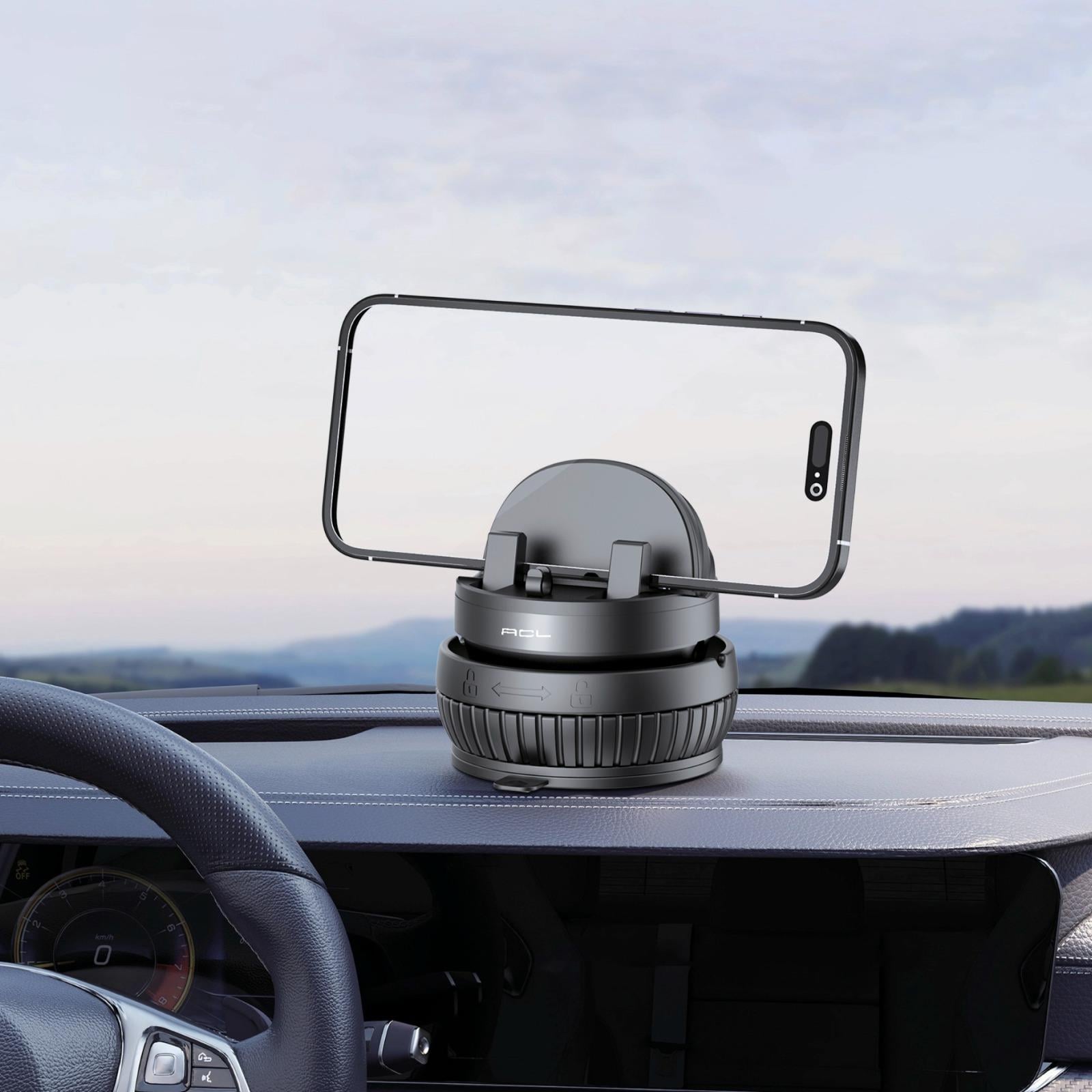T-107 Araç İçi Telefon Tutacağı | Dönebilen Vantuzlu Sabit Stand Ayarlanabilir Aparat 