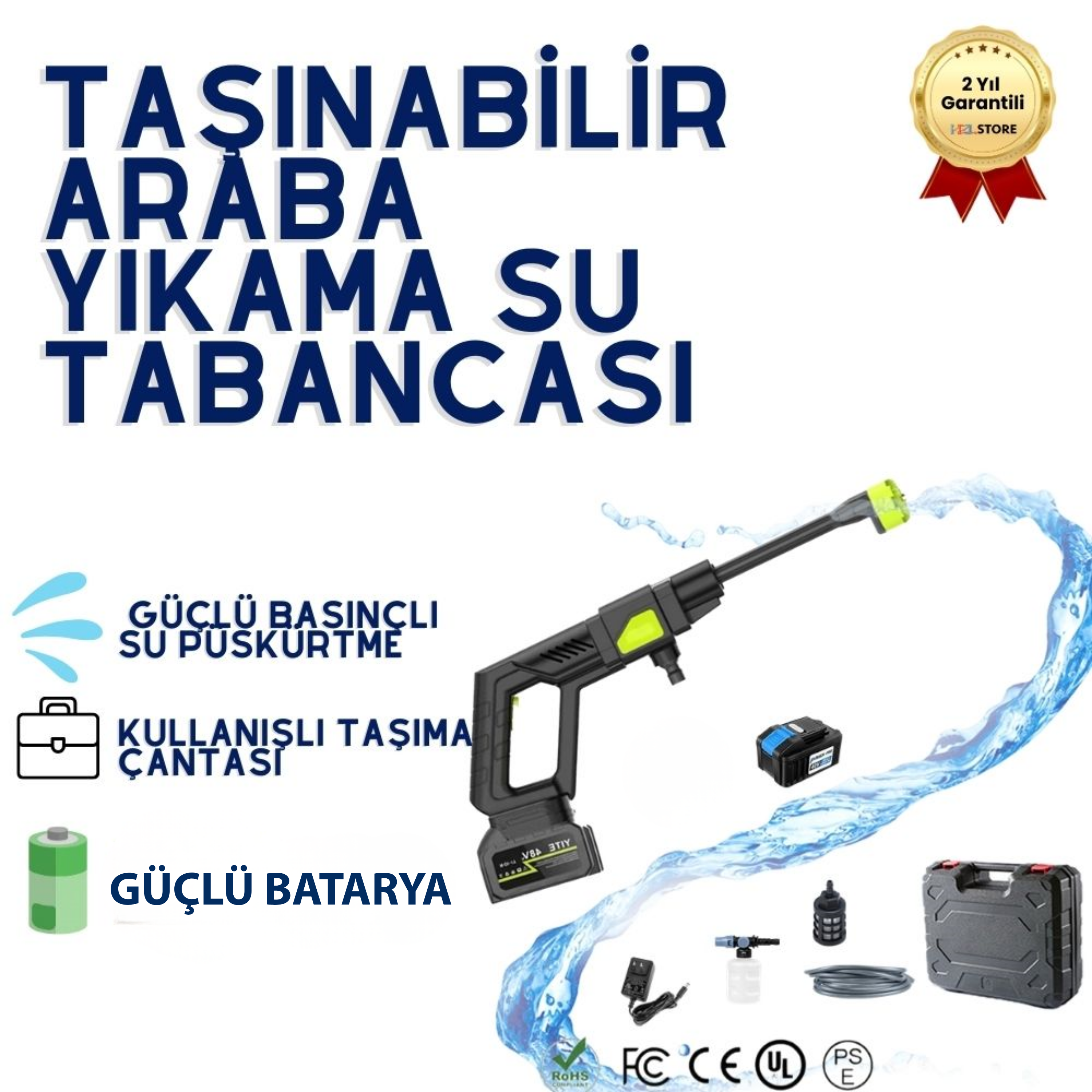 Taşınabilir  Araba Yıkama Su Tabancası 