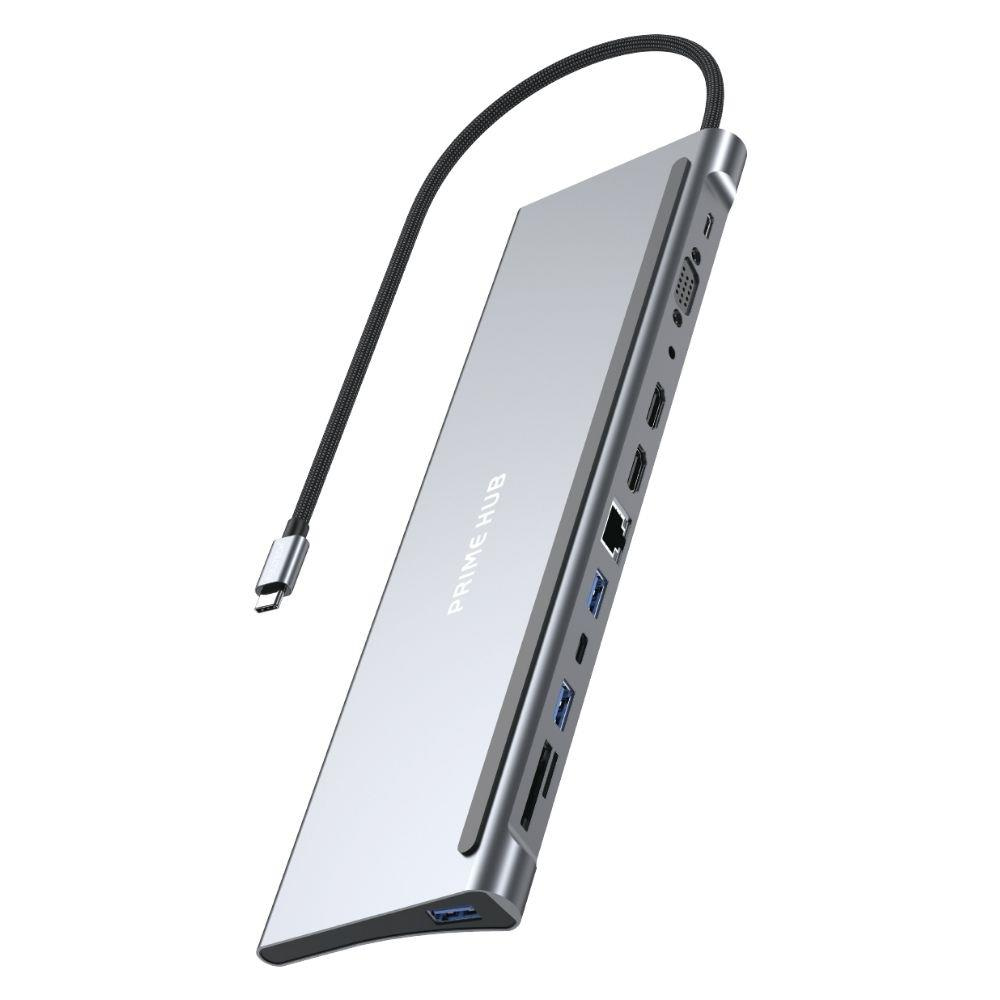 USB-C 12 in 1 Çoklayıcı PD100W Hızlı Şarj VGA Ethernet HDMI SD USB-A Type-C Portlu Adaptör 