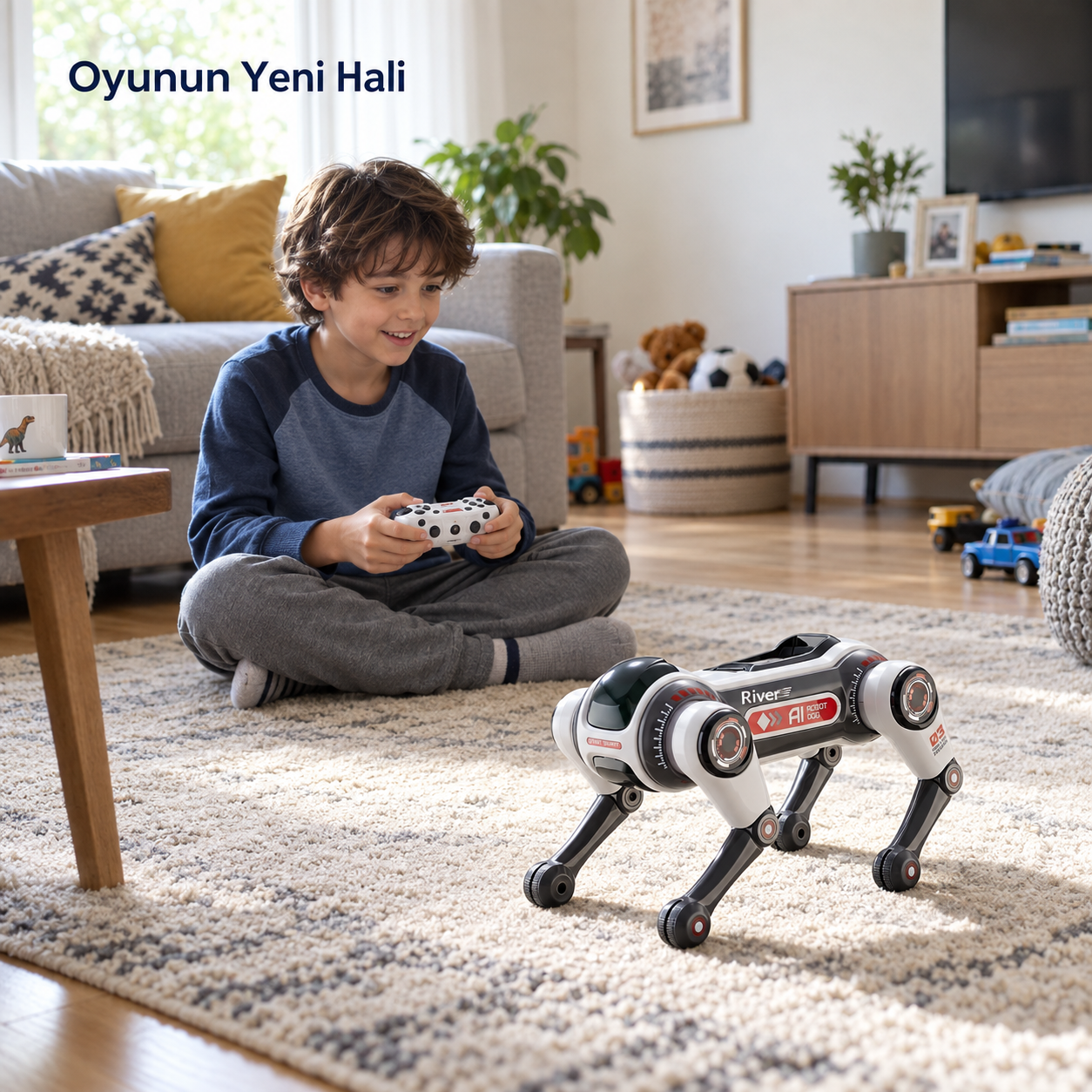 Uzaktan Kumandalı Yapay Zekâ Ses Kontrollü Akrobatik Robot Köpek Oyuncak 