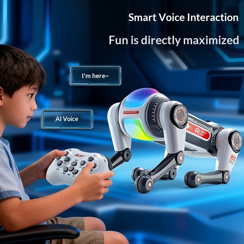 Uzaktan Kumandalı Yapay Zekâ Ses Kontrollü Akrobatik Robot Köpek Oyuncak 