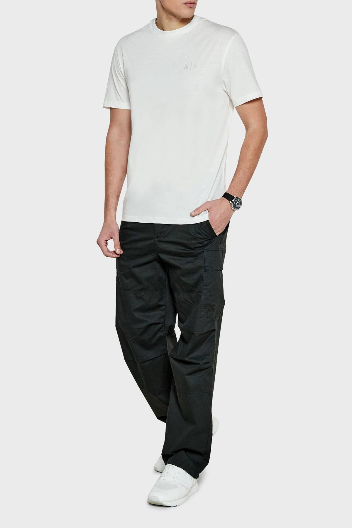 ARMANI EXCHANGE Armani Exchange Erkek Normal Kalıp Yuvarlak Yakalı AX Logolu Pamuklu Kısa Kollu Beyaz T-Shirt XM000327 AF10364-U0009