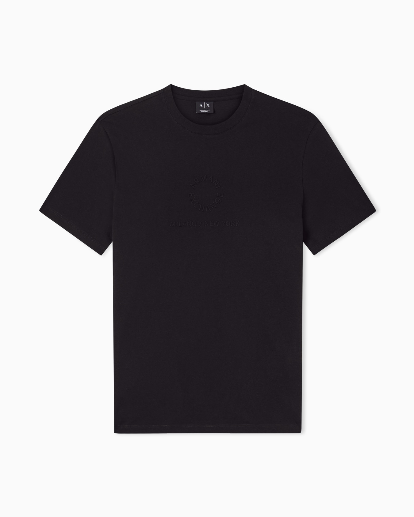 Armani Exchange Armani Exchange Erkek Normal Kalıp Yuvarlak Yakalı Logo İşlemeli Yuvarlak Yakalı Kısa Kollu Siyah T-Shirt XM002450 AF10356-UC001