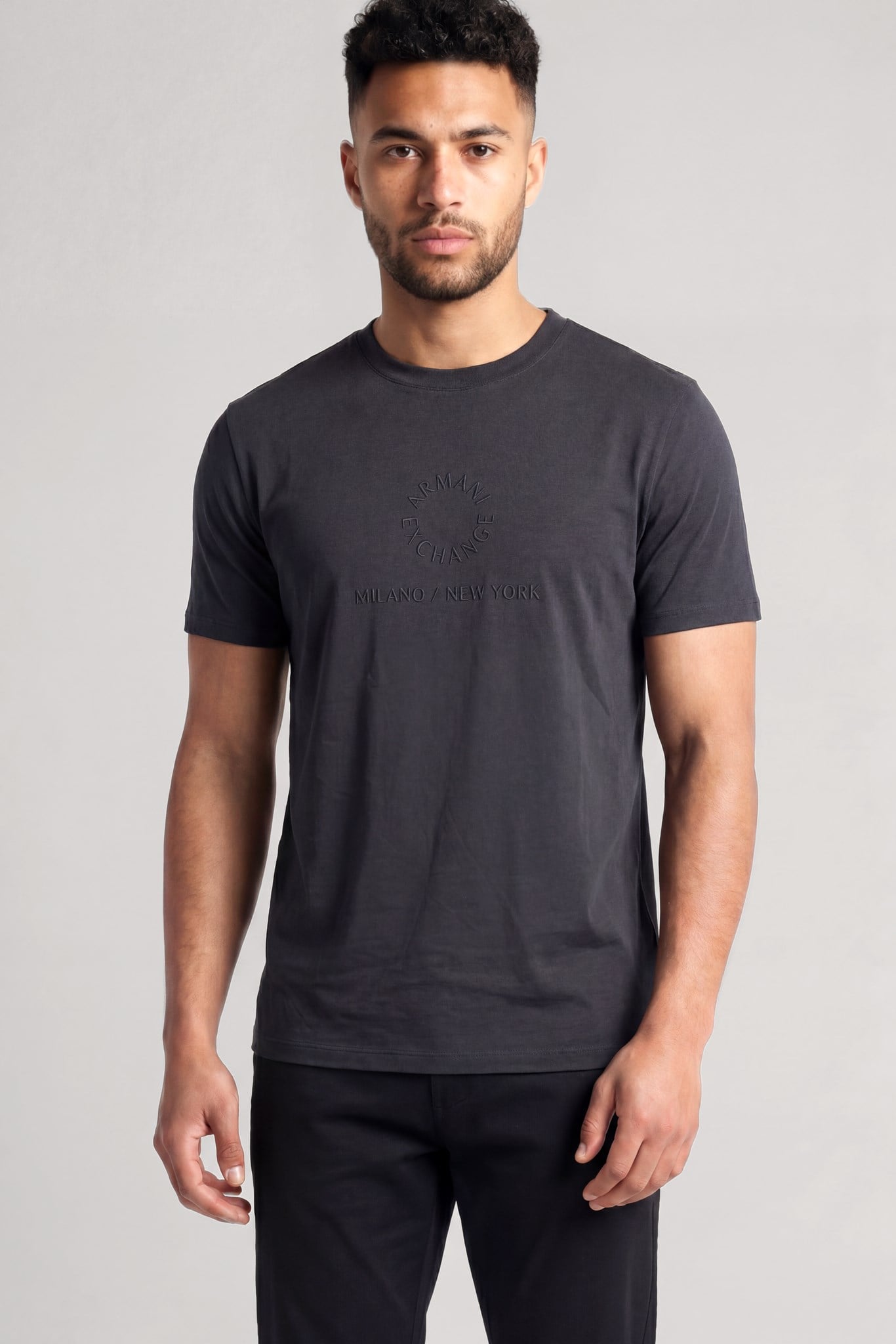 Armani Exchange Armani Exchange Erkek Normal Kalıp Yuvarlak Yakalı Logo İşlemeli Yuvarlak Yakalı Kısa Kollu Lacivert T-Shirt XM002450 AF10356-UB101
