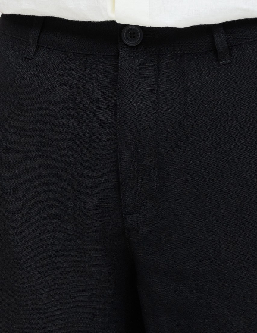 Armani Exchange Armani Exchange Erkek Normal Kalıp Keten Siyah Şort 8NZS67 ZNFNZ-1200