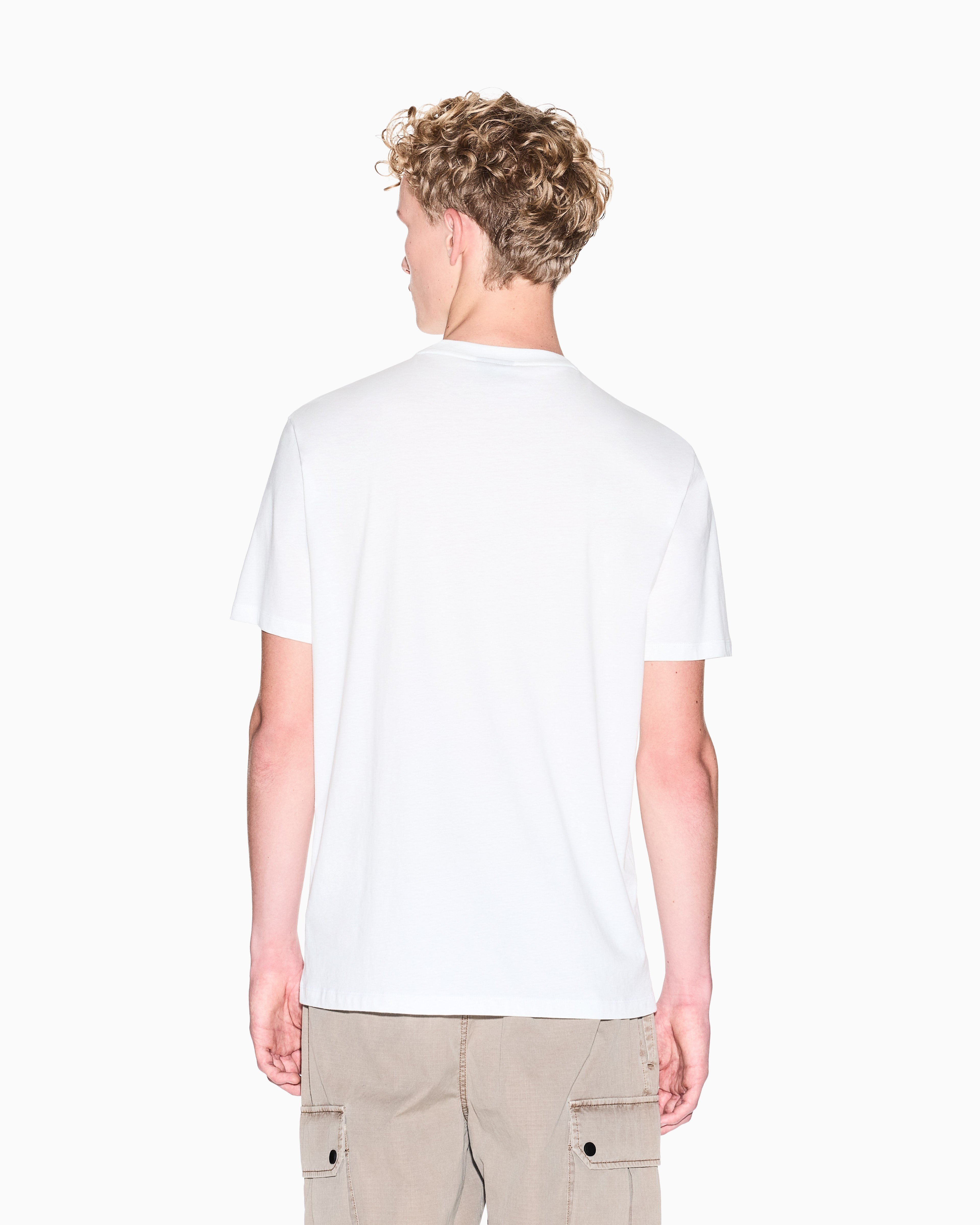 Armani Exchange Armani Exchange Erkek Logo Detaylı Yuvarlak Yakalı Kısa Kollu Beyaz T-Shirt XM001784 AF10356-U0009