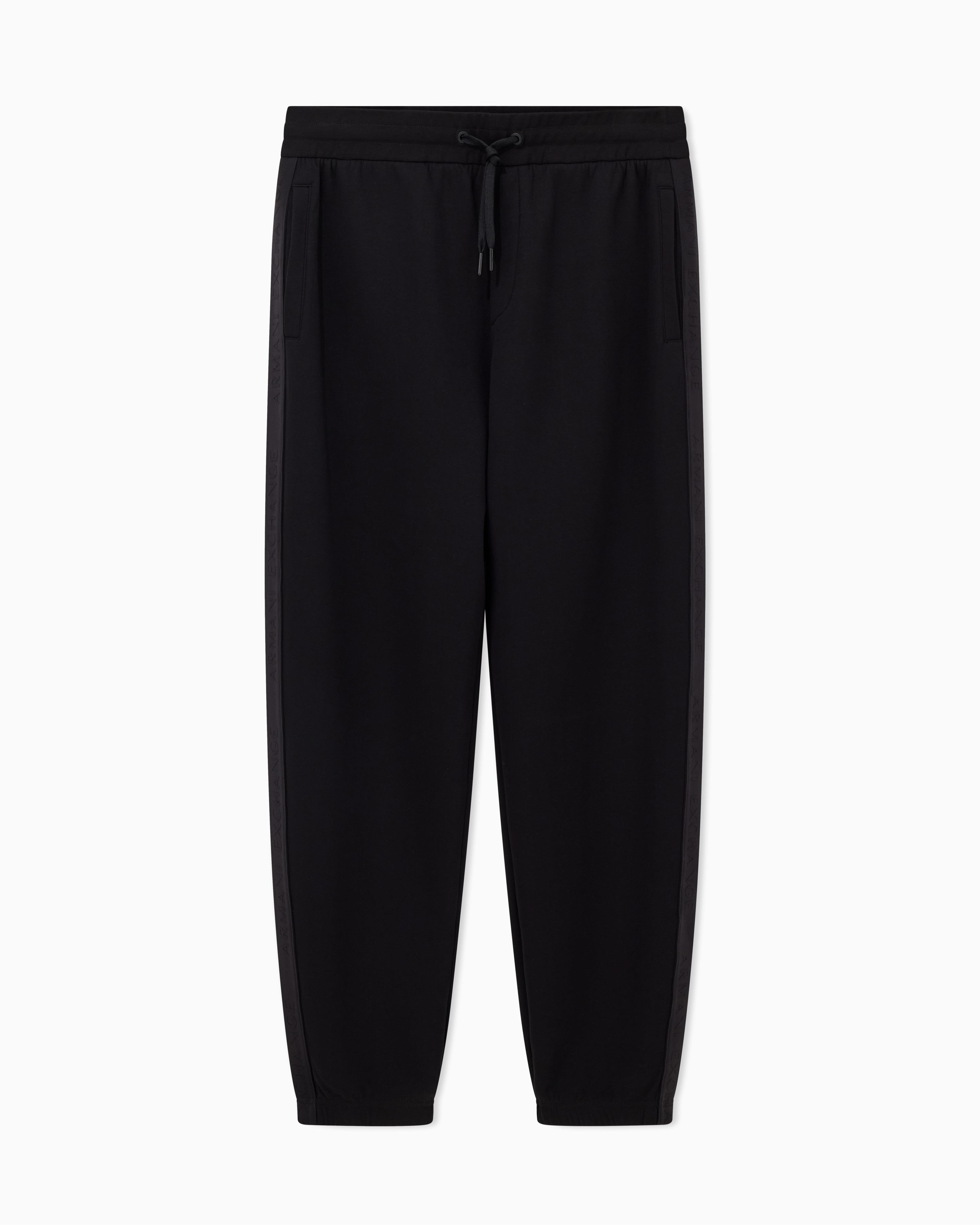 Armani Exchange Armani Exchange Erkek Logolu Streç Pamuklu Regular Fit Normal Bel Jogger Siyah Eşofman Altı XM001301 AF10818-UC001