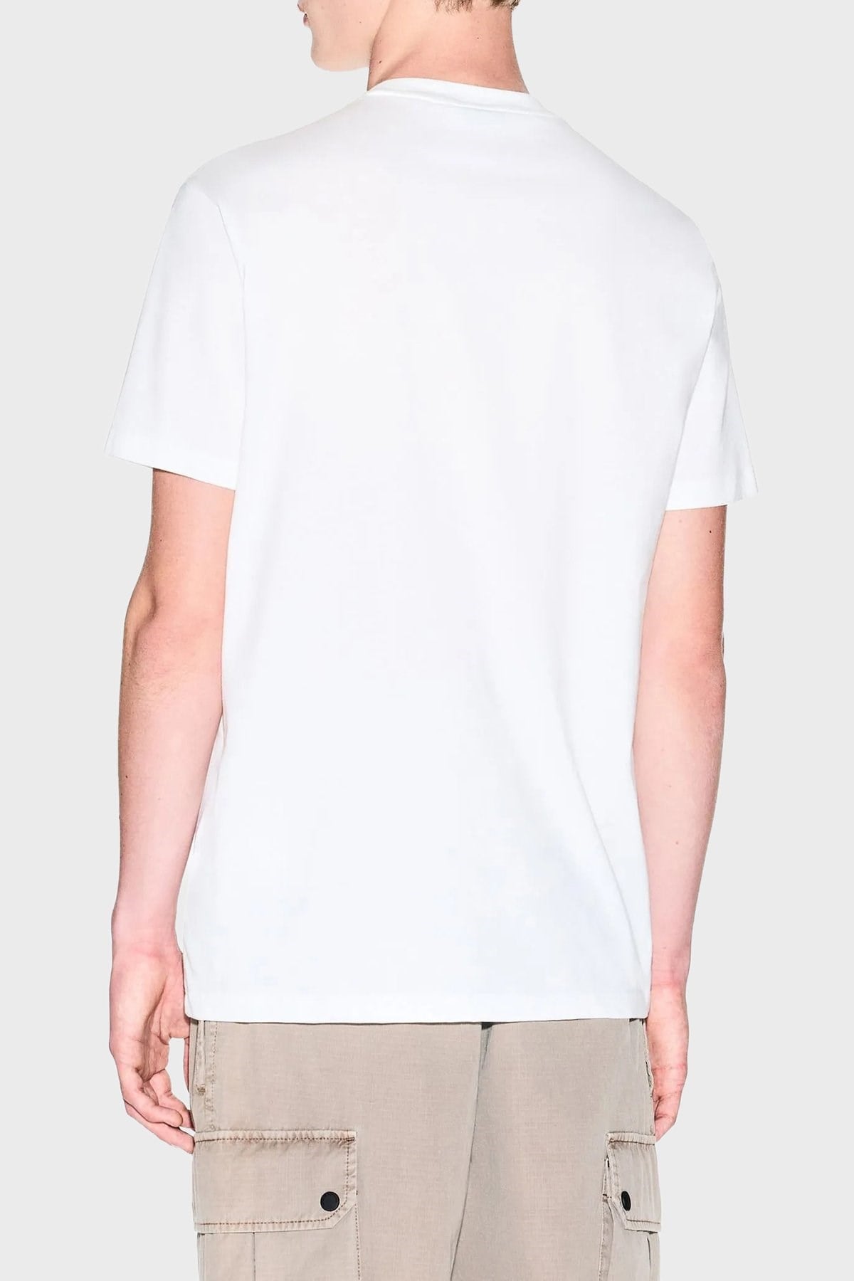 Armani Exchange Armani Exchange Erkek Bisiklet Yaka Logo Baskılı Pamuklu Kısa Kollu Beyaz T-Shirt XM002213 AF10356-U0009