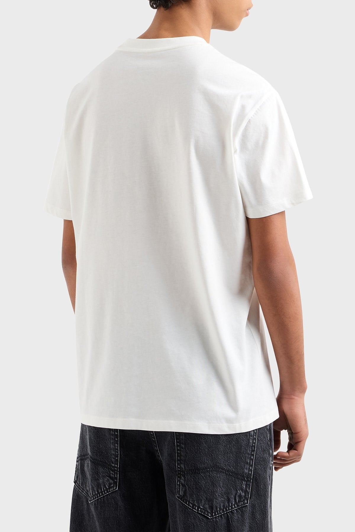 Armani Exchange Armani Exchange Erkek Kısa Kol Bisiklet Yaka Pamuklu Düz Beyaz T-Shirt XM002467 AF10356-U0009