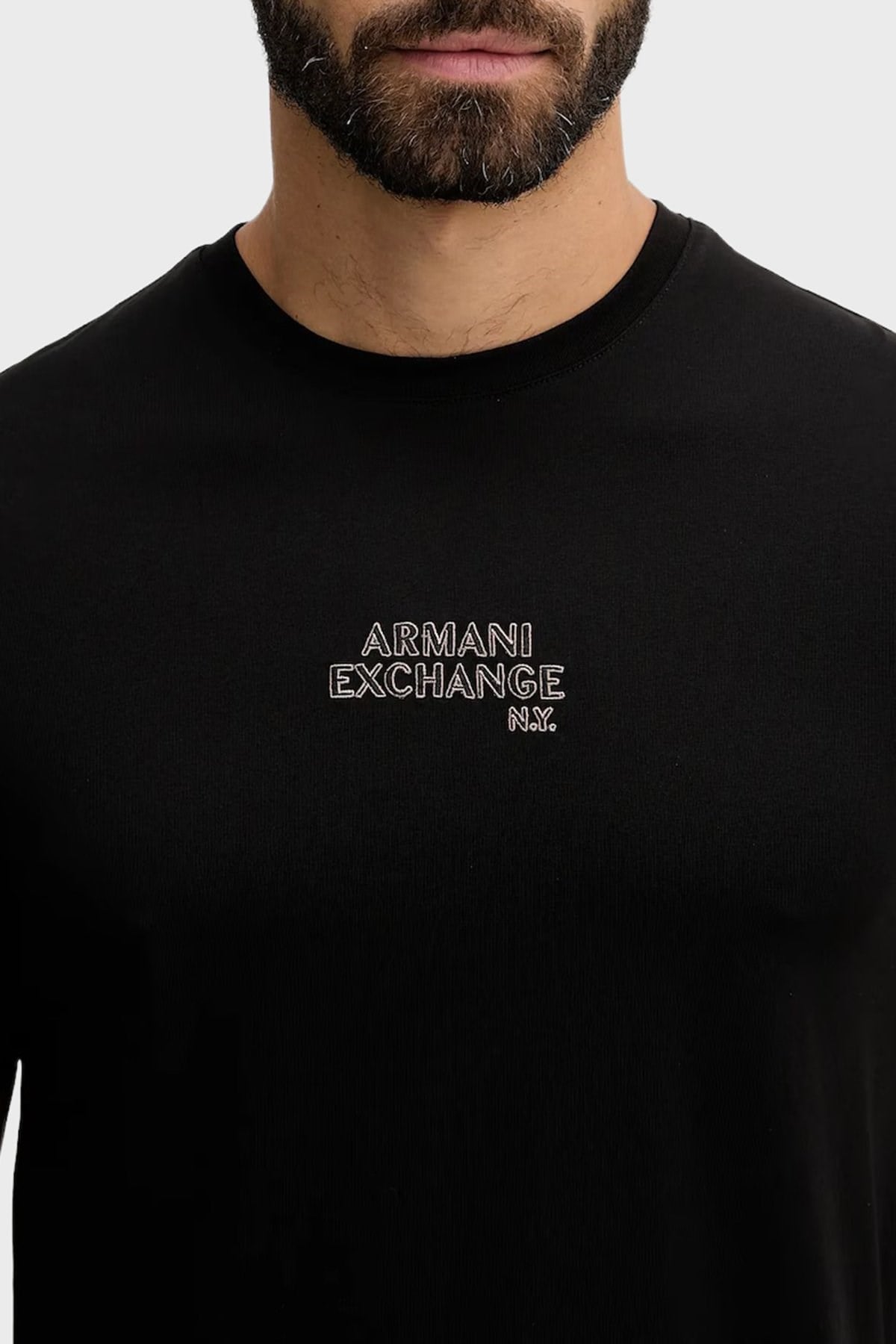 Armani Exchange Armani Exchange Erkek Logo Detaylı Yuvarlak Yakalı Kısa Kollu Siyah T-Shirt XM001784 AF10356-UC001