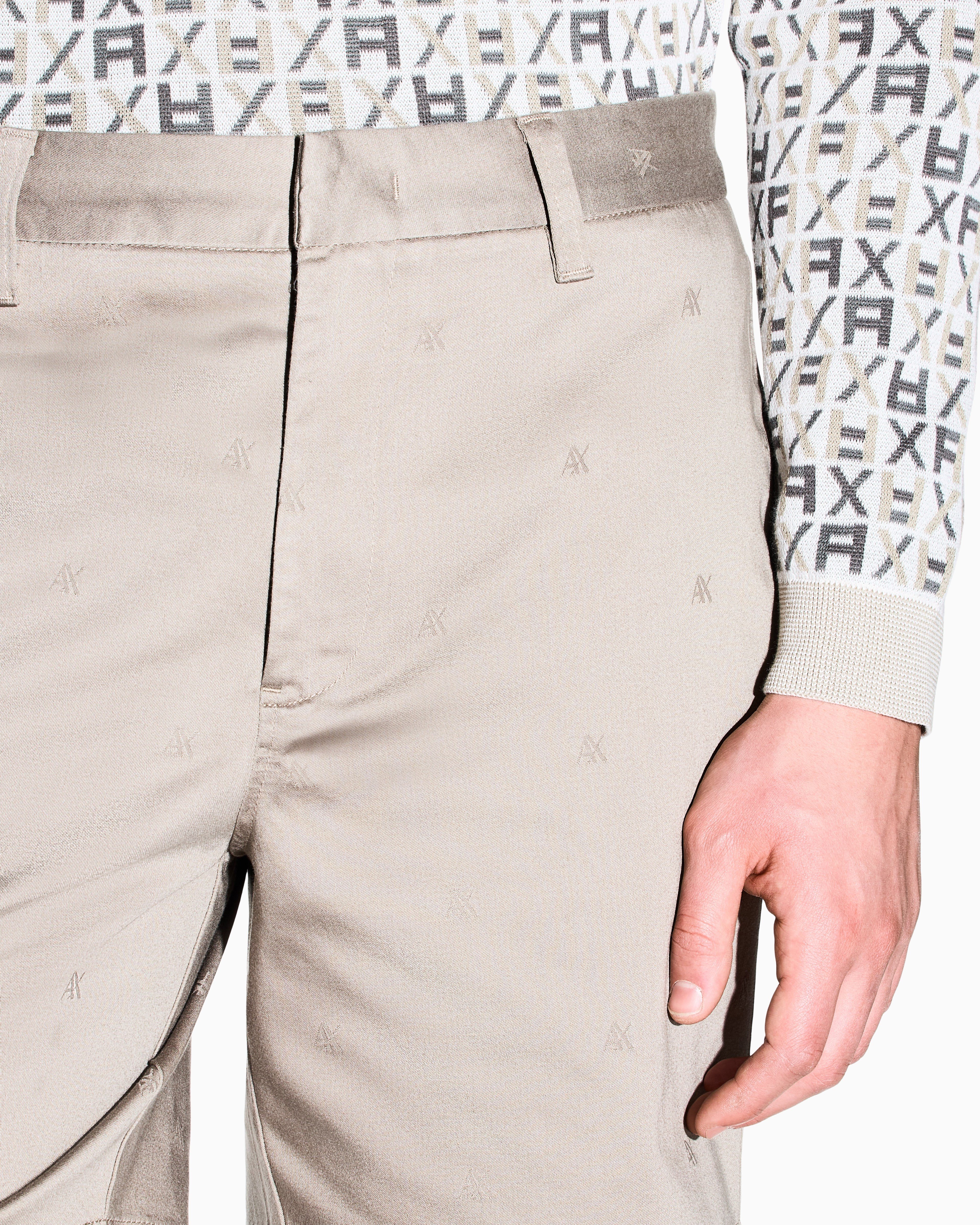 Armani Exchange Armani Exchange Erkek Düğme Kapama Normal Bel Kısa Boy Cep Detay Bej Şort XM002806 AF22642-U6229