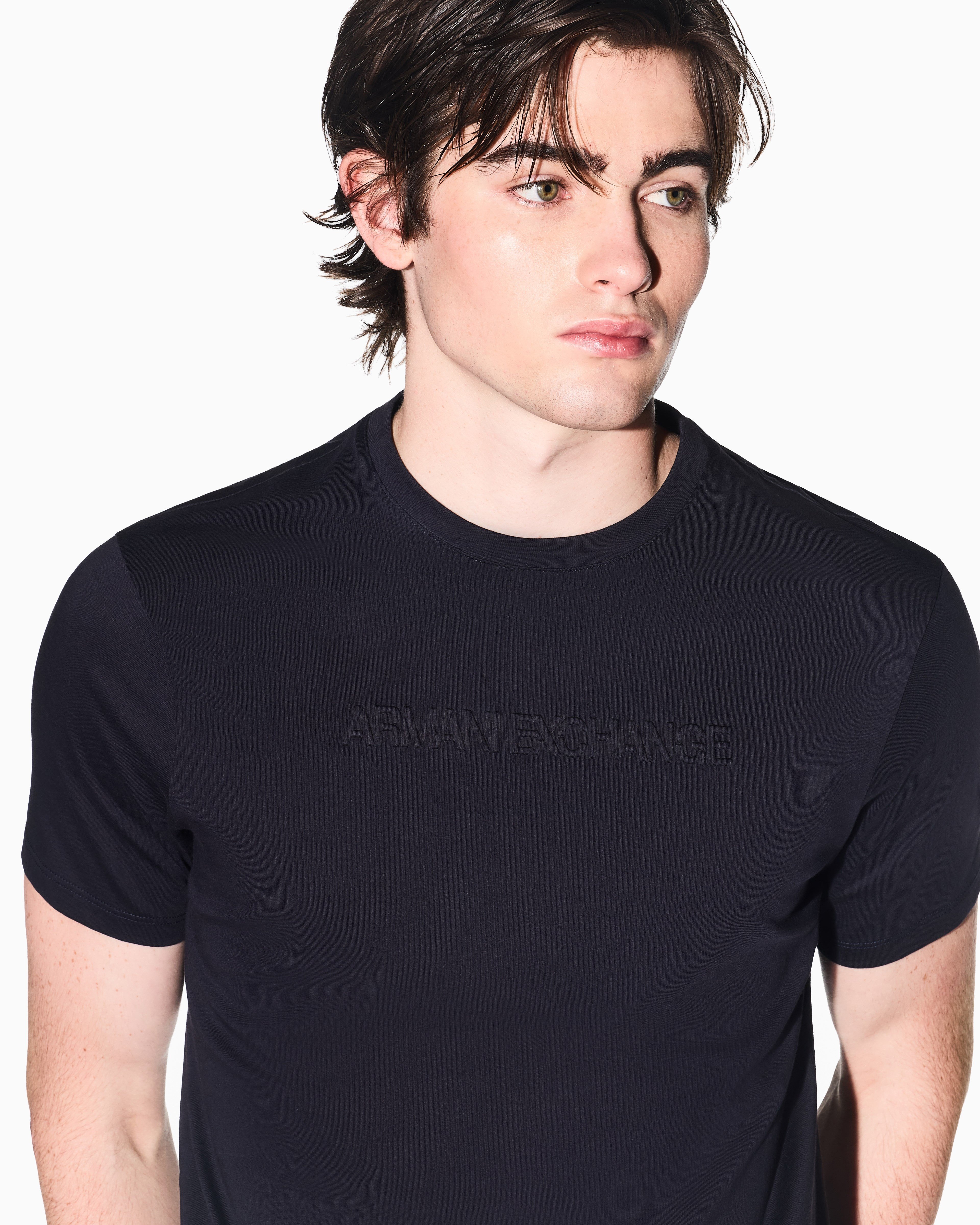 Armani Exchange Armani Exchange Erkek Kısa Kol Bisiklet Yaka Pamuklu Düz Lacivert T-Shirt XM002467 AF10356-UB101