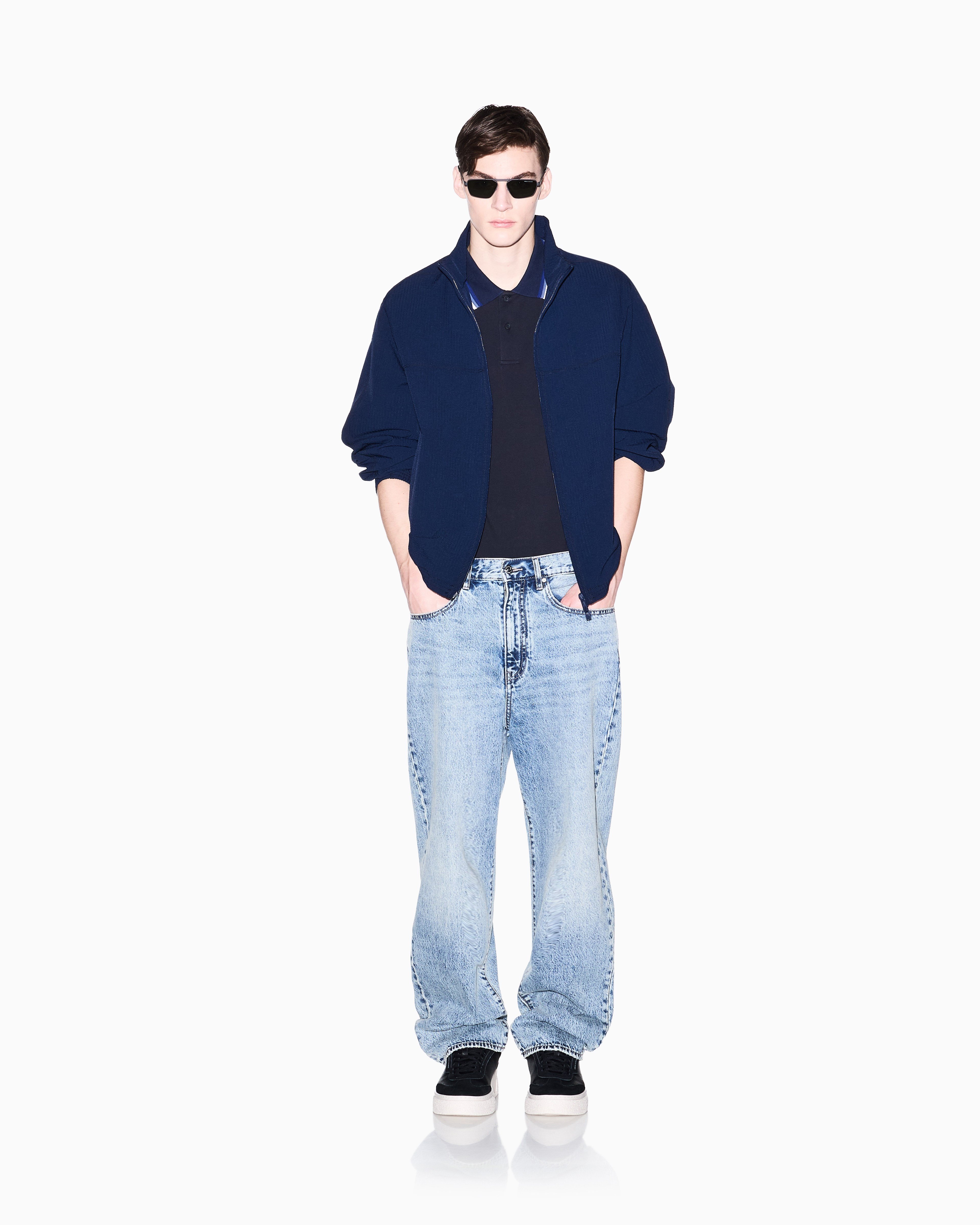 Armani Exchange Armani Exchange Erkek %100 Pamuklu Logolu Kısa Kollu Lacivert Polo Yaka T-Shirt XM002329 AF13026-UB101