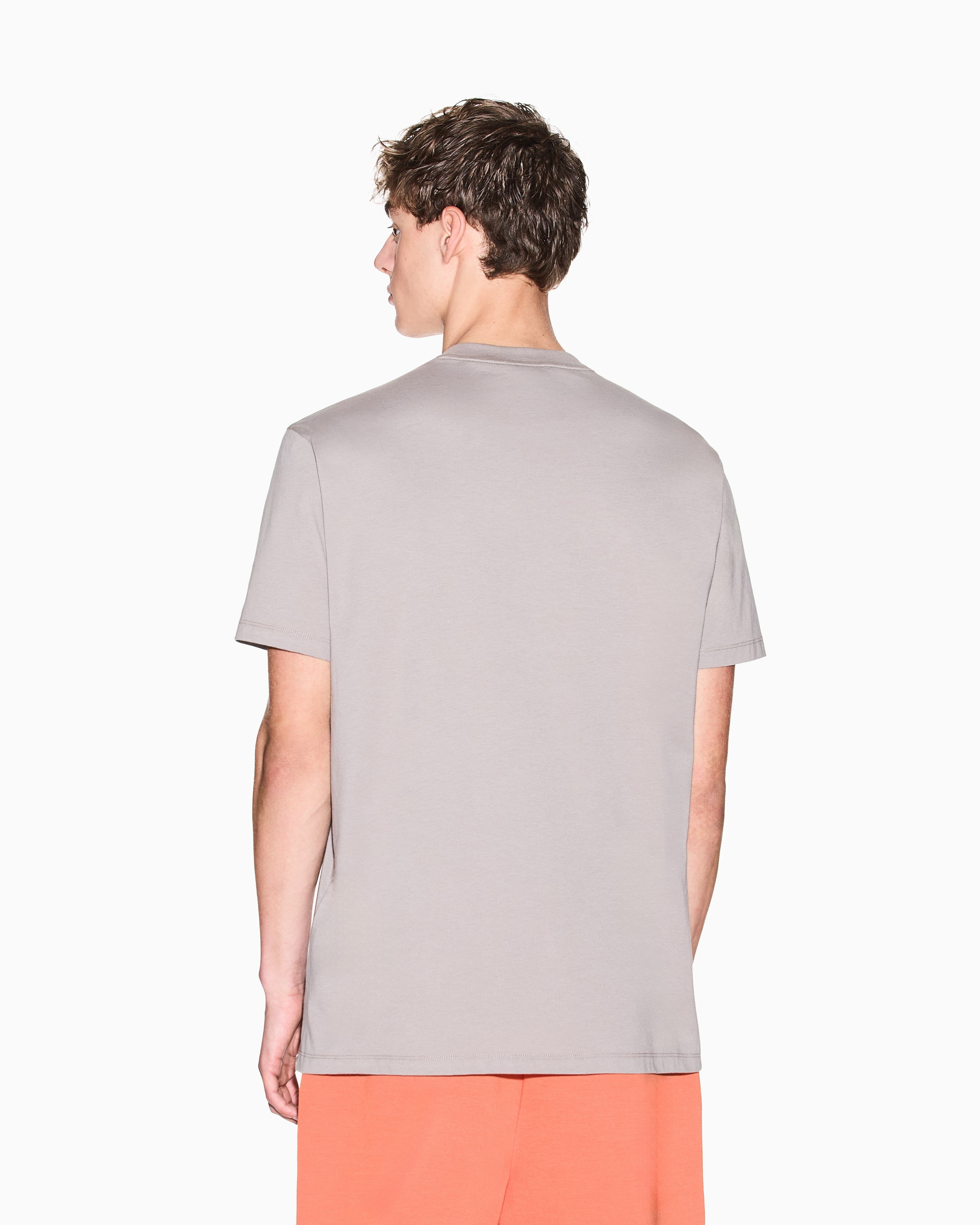 Armani Exchange Armani Exchange Erkek Bisiklet Yaka Logo Baskılı Pamuklu Kısa Kollu Bej T-Shirt XM002213 AF10356-U6107
