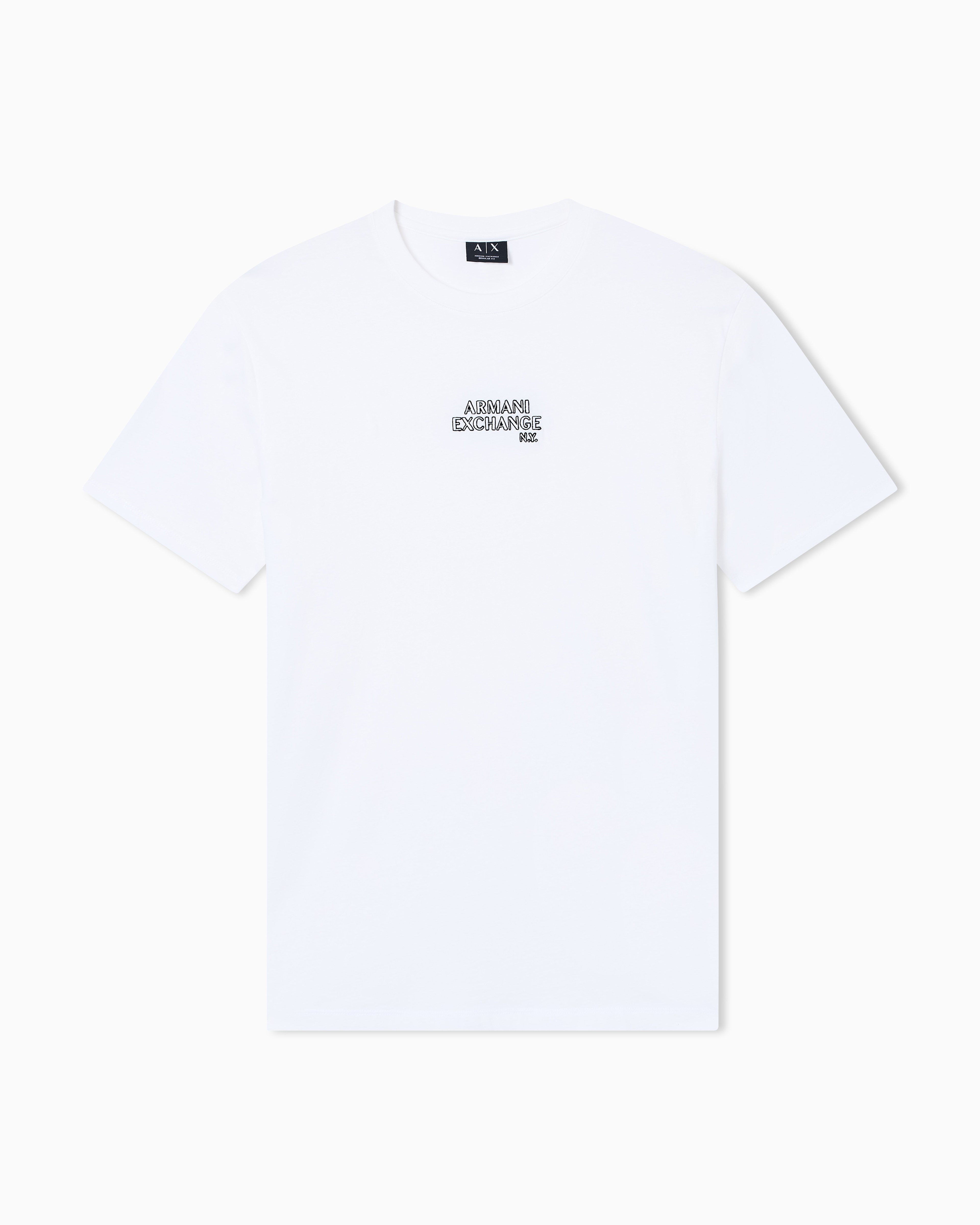 Armani Exchange Armani Exchange Erkek Logo Detaylı Yuvarlak Yakalı Kısa Kollu Beyaz T-Shirt XM001784 AF10356-U0009