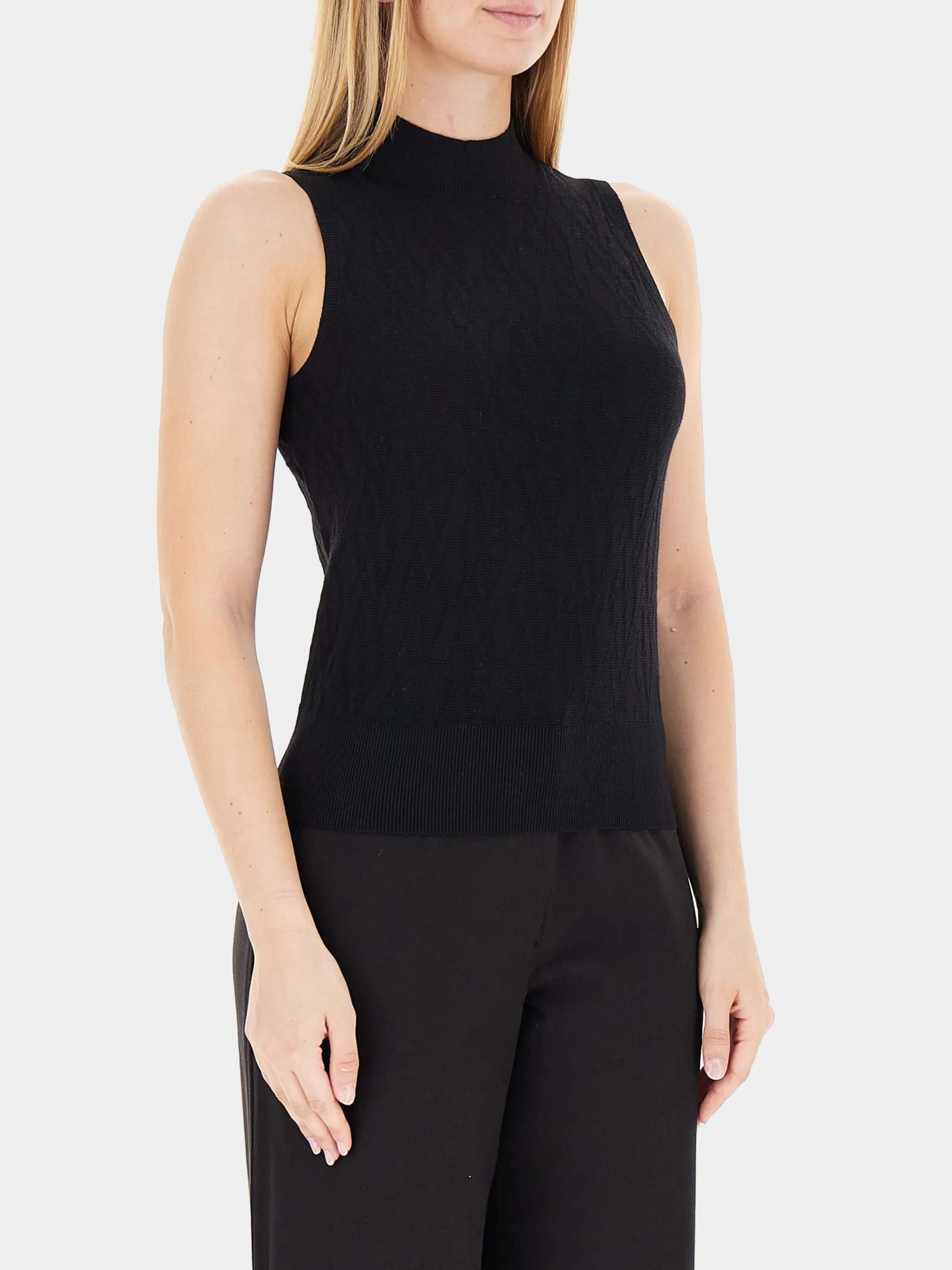 Armani Exchange Armani Exchange Kadın Dar Kalıp Balıkçı Yaka Kolsuz Siyah Kazak XW001318 AF16619-FC101