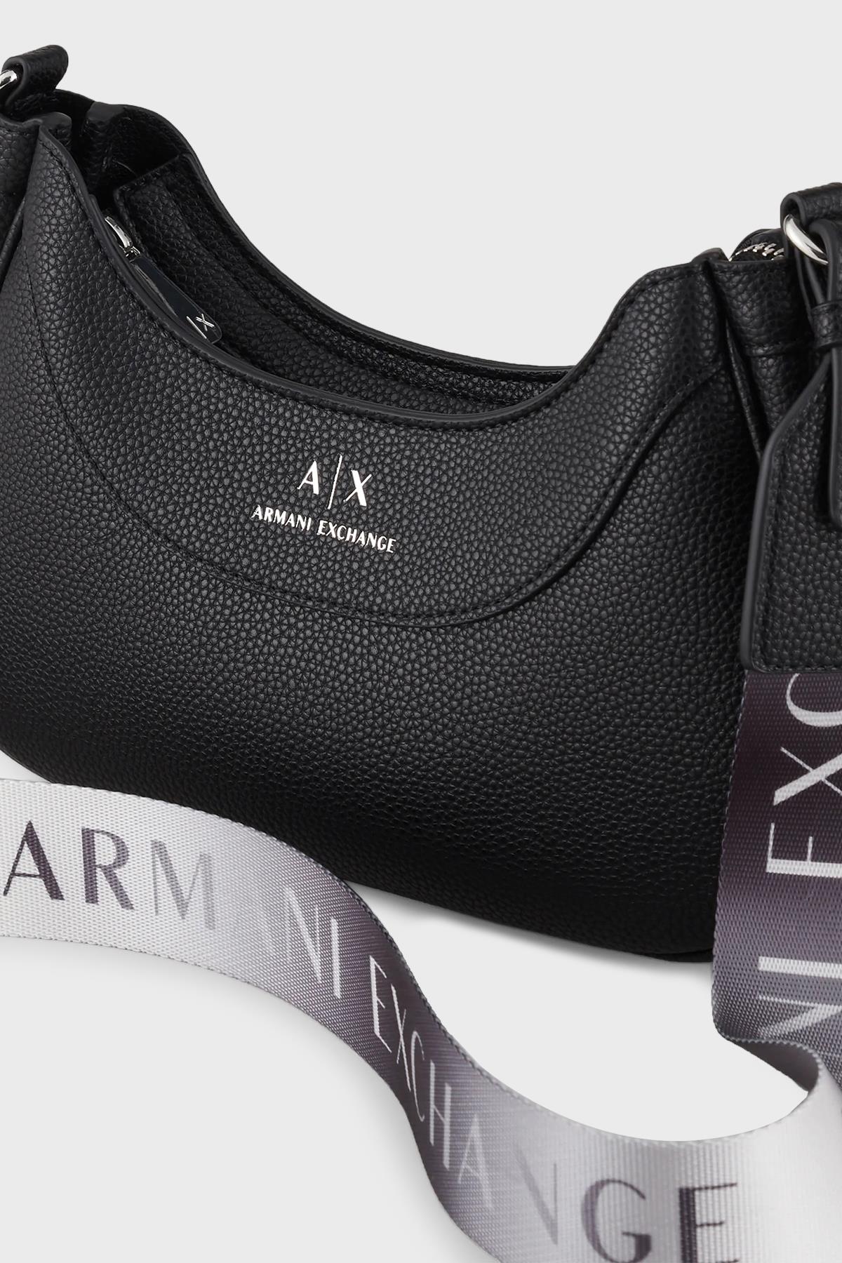 Armani Exchange Armani Exchange Kadın Askısı Çıkarılabilir Marka Logolu Sade ve Şık Siyah Omuz Çantası 942883 CC783-00020