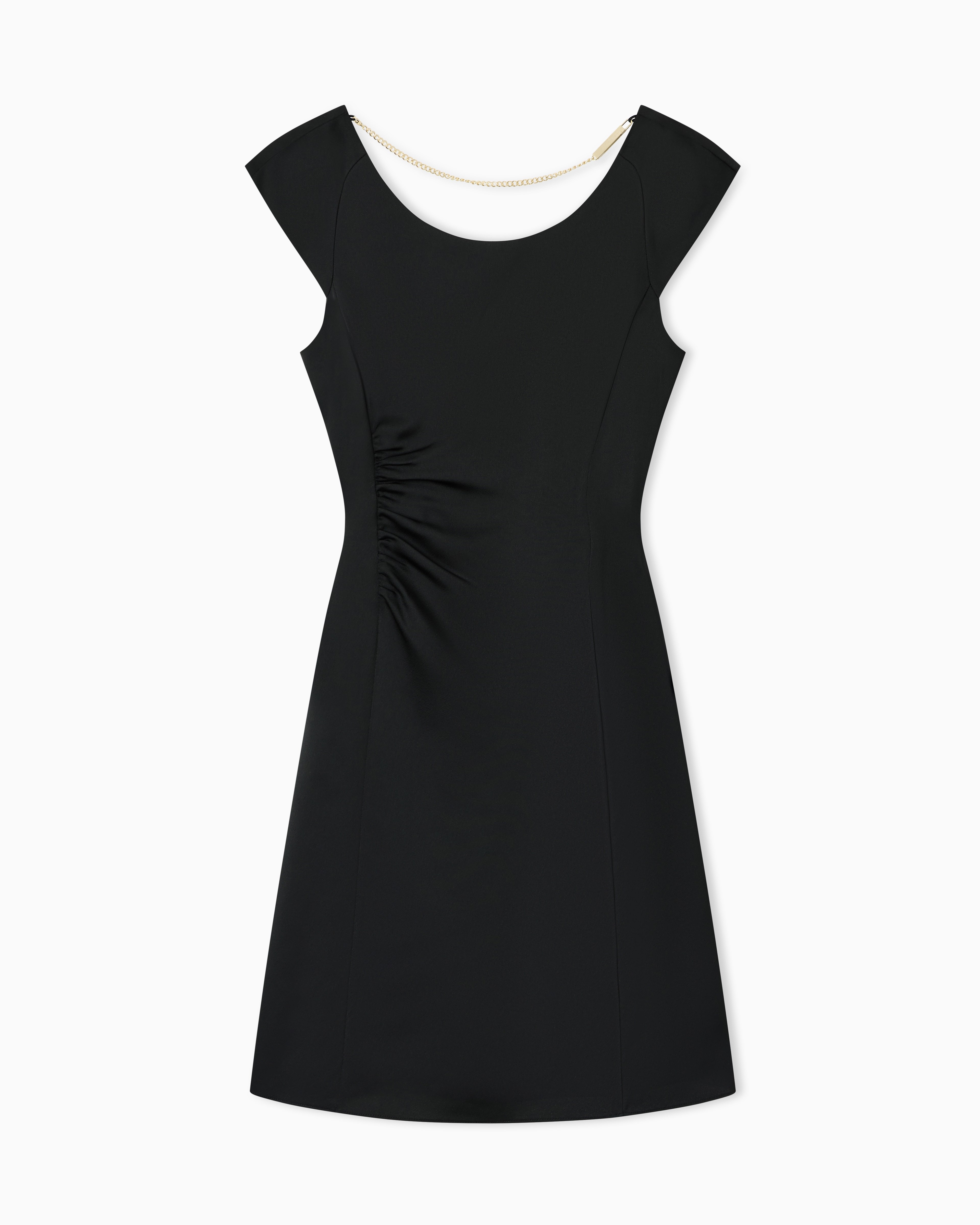 Armani Exchange Armani Exchange Kadın Yuvarlak Yaka Kısa Boy Kısa Kollu Pamuklu Siyah Elbise XW002301 AF21553-UC001