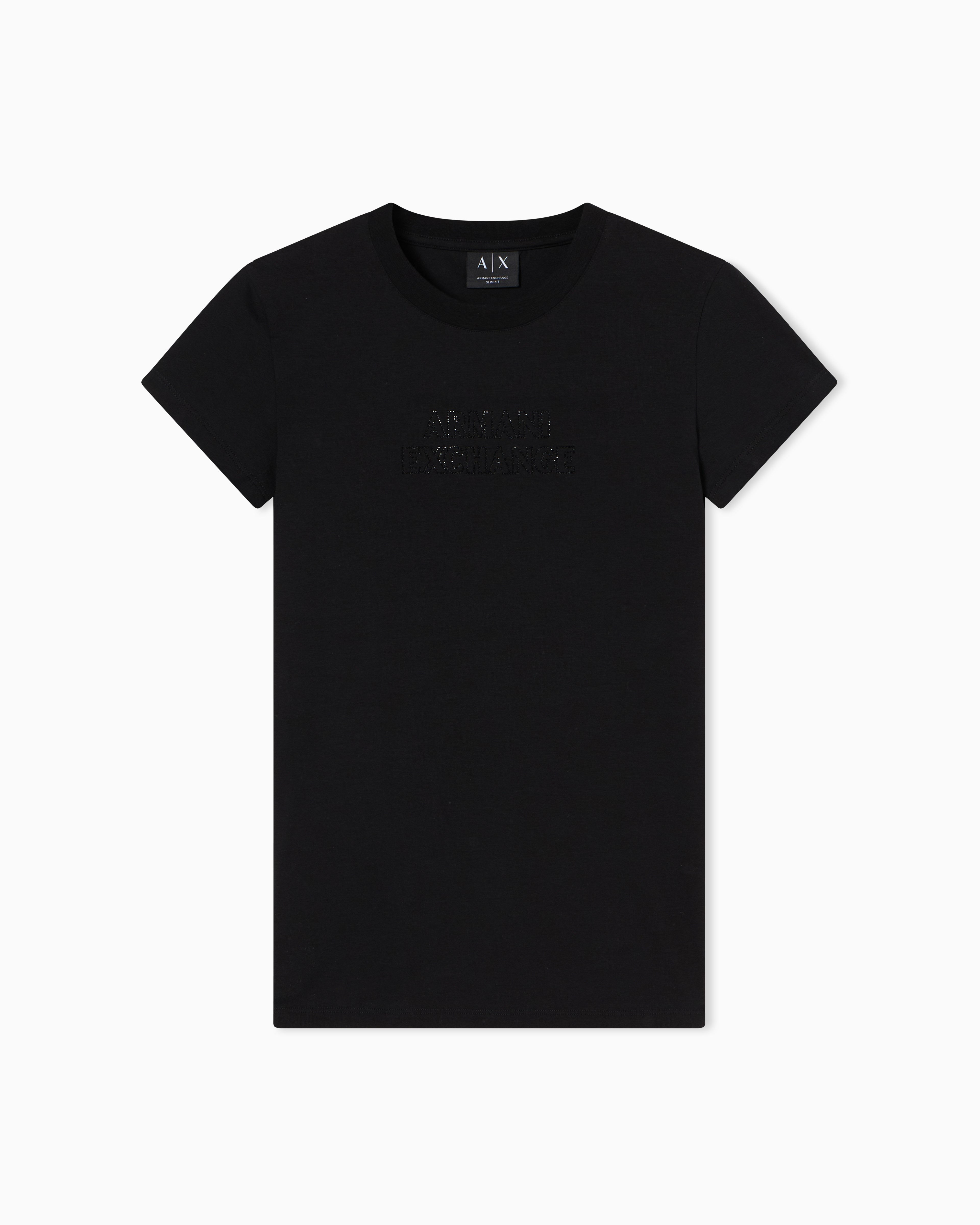 Armani Exchange Armani Exchange Kadın Yuvarlak Yaka Pamuklu Kısa Kol Logo Yazı Desenli Siyah T-Shirt XW002293 AF17173-UC001