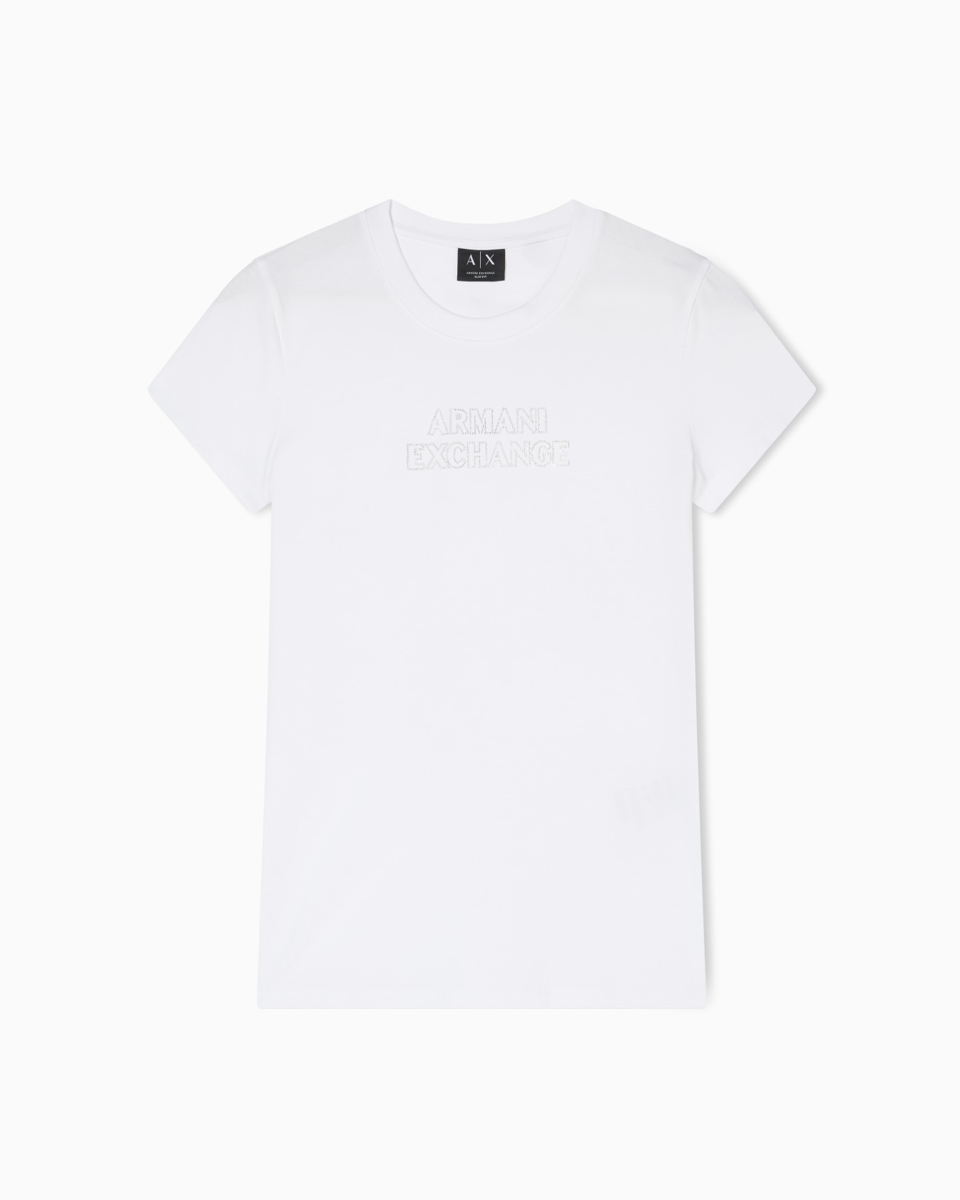 Armani Exchange Armani Exchange Kadın Yuvarlak Yaka Pamuklu Kısa Kol ARMANI Yazı Desenli Beyaz T-Shirt XW002293 AF17173-U0002