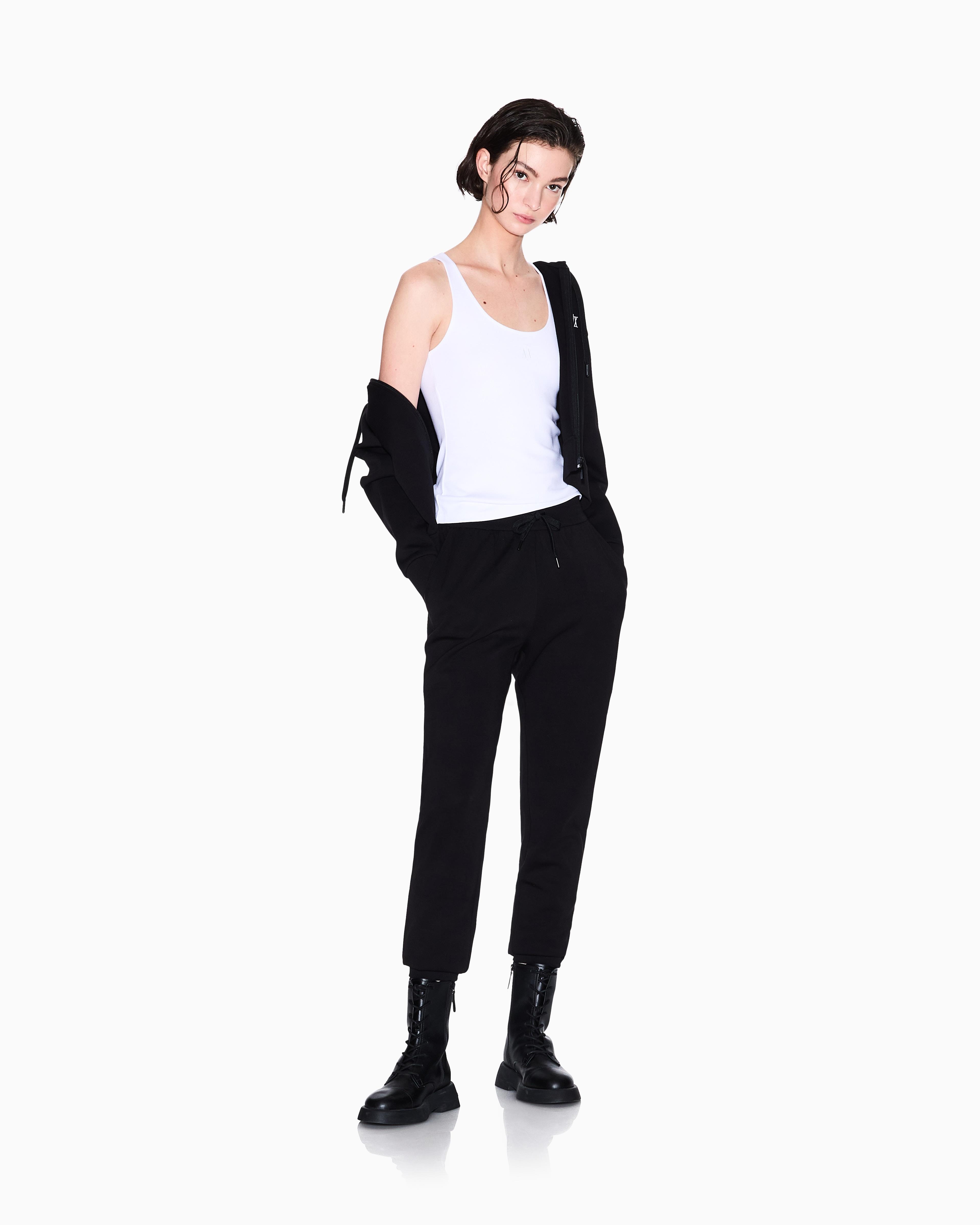 ARMANI EXCHANGE Armani Exchange Kadın Dokuma Kumaş Normal Kalıp Askılı AX Logo İşlemeli Beyaz T-Shirt XW000829 AF13729-U0002