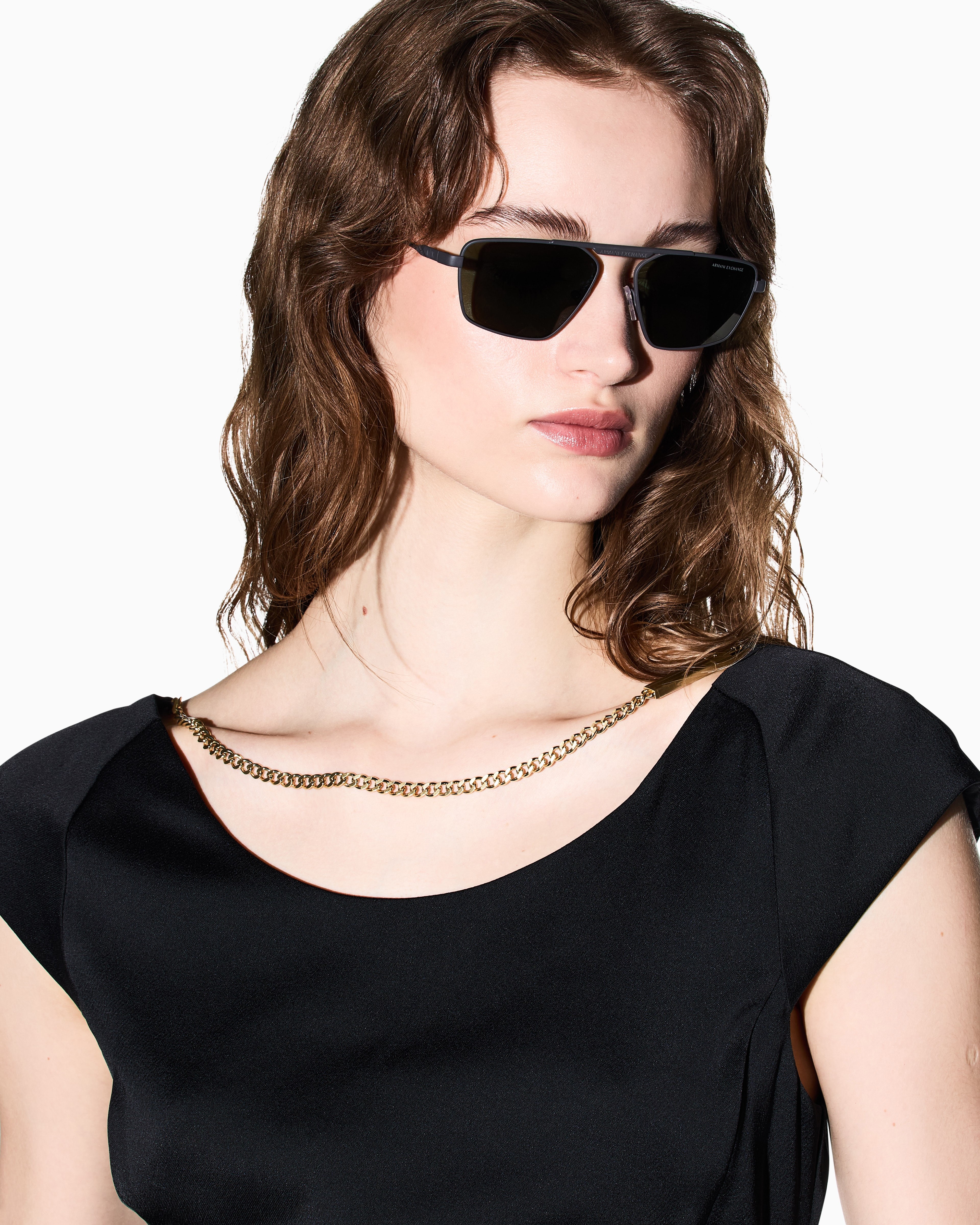 Armani Exchange Armani Exchange Kadın Yuvarlak Yaka Kısa Boy Kısa Kollu Pamuklu Siyah Elbise XW002301 AF21553-UC001
