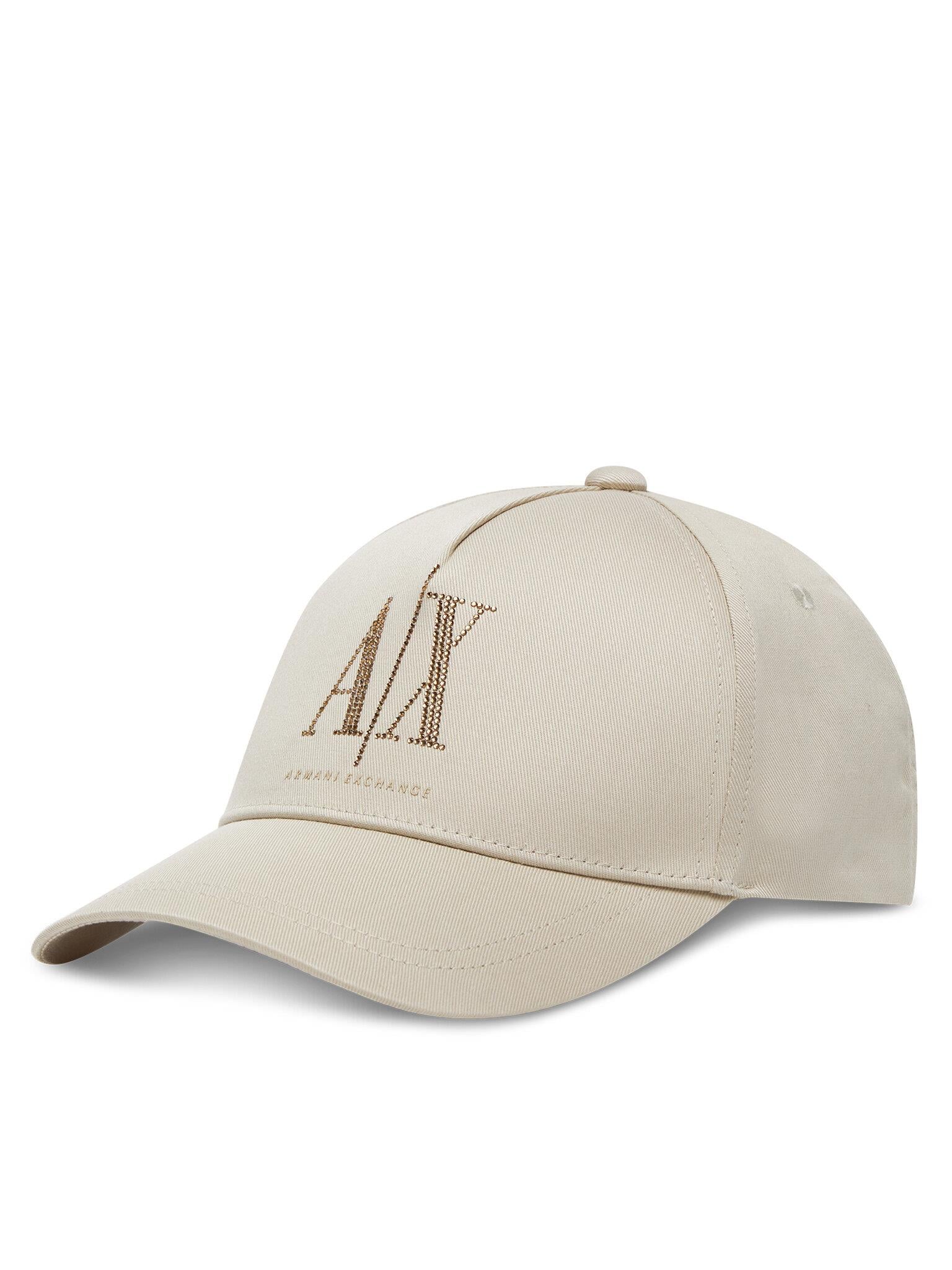 ARMANI EXCHANGE Armani Exchange Kadın %100 Pamuklu İşlemeli Logo Desenli Ayarlanabilir Tokalı Beyzbol Bej Spor Şapka XW000957 AF13846-U1092