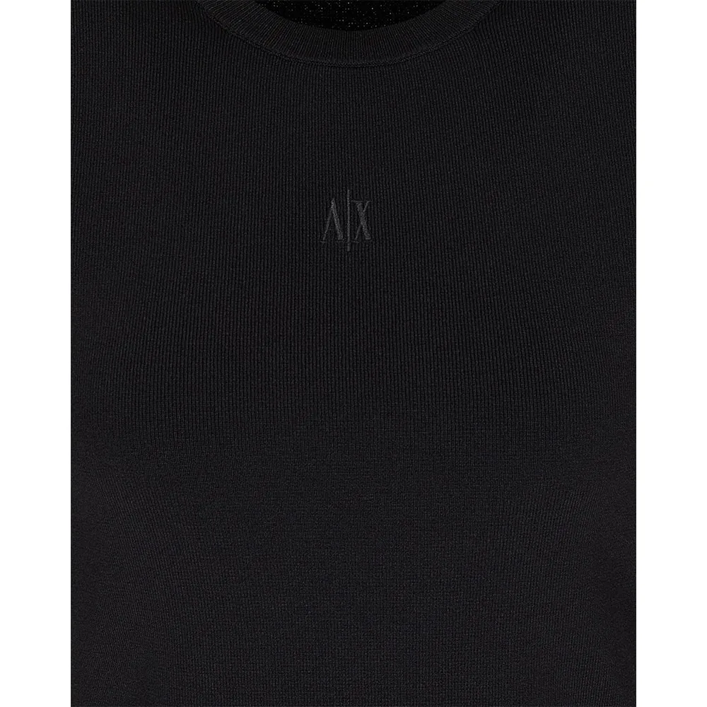 Armani Exchange Armani Exchange Kadın Normal Kalıp AX Logo İşlemeli Yuvarlak Yakalı Siyah Atlet XW001448 AF10352-UC001