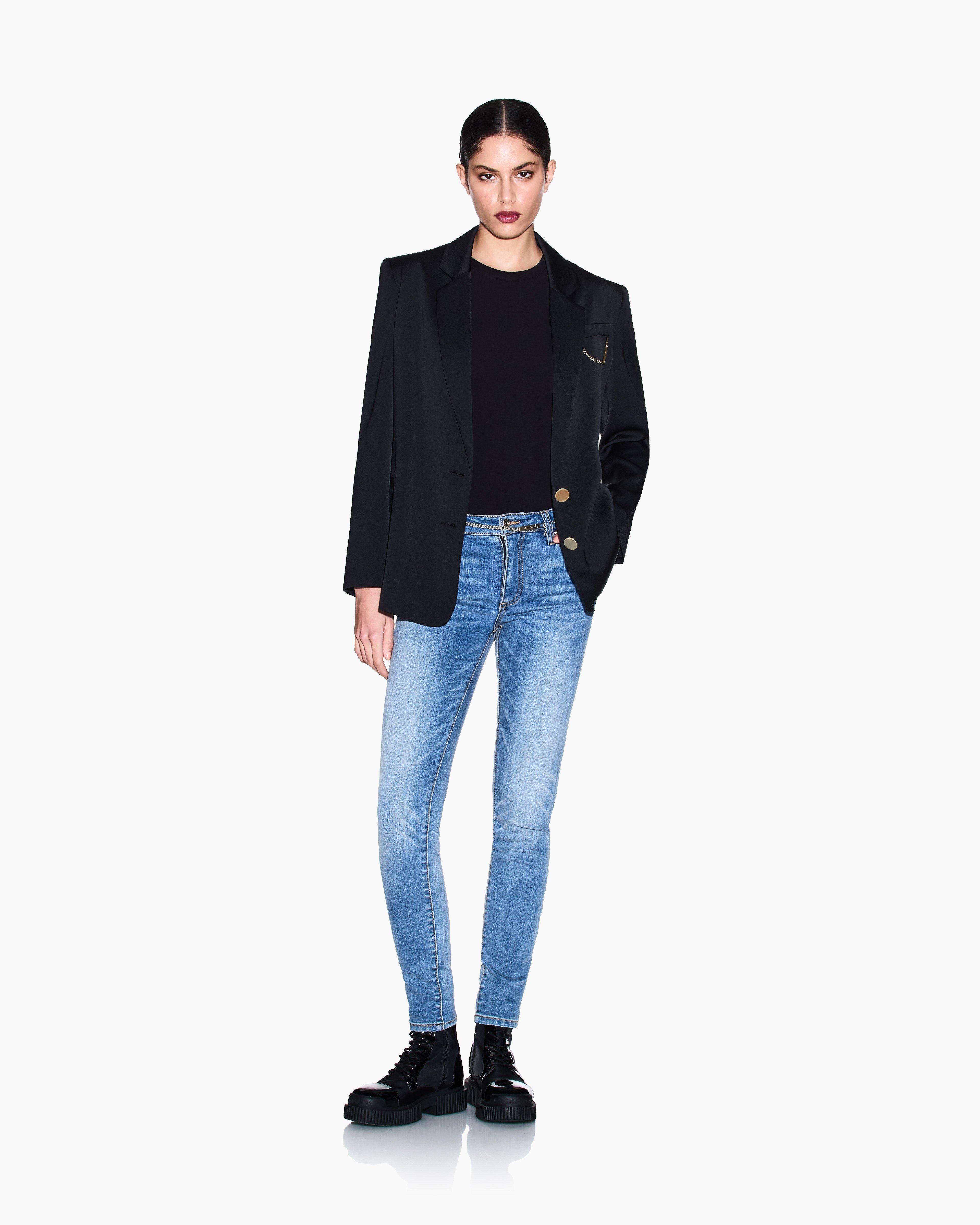 Armani Exchange Armani Exchange Kadın Slim Fit Düğme Kapamalı Dar Paça Günlük Lacivert Jeans XW000129 AF21353-MB001